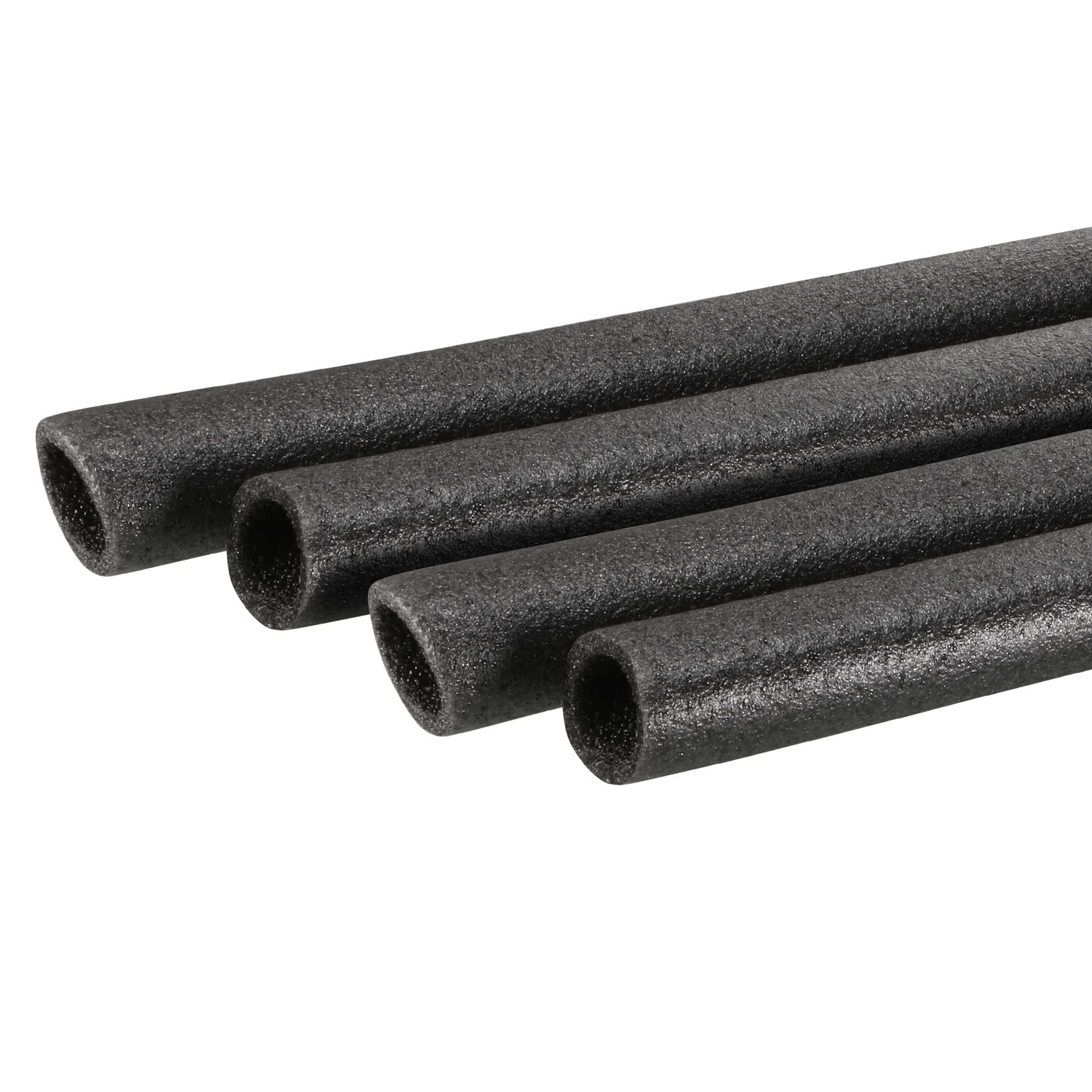 MECCANIXITY Foam Tube Sponge Protective Sleeve - 1 Inch ID Black Polyethylene Pipe Insulation Sleeve for Plumbing, HVAC & DIY Projects - Pack of 4 (25mm) - Perfect for Pipe Protection & Energy Efficiency