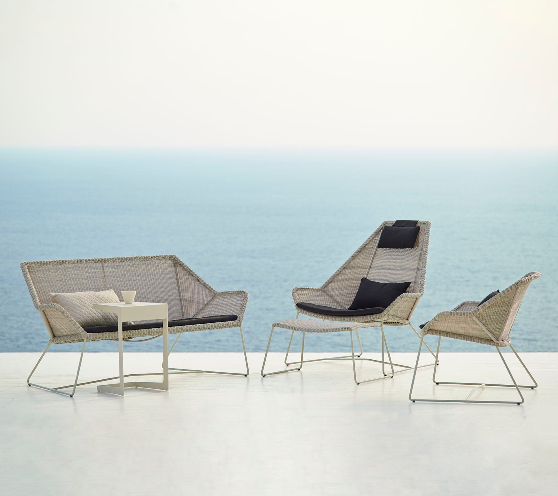 Breeze 2-Seater Outdoor Garden Sofa - Waterproof Wicker Patio Furniture Set for Backyard, Porch & Poolside Relaxation