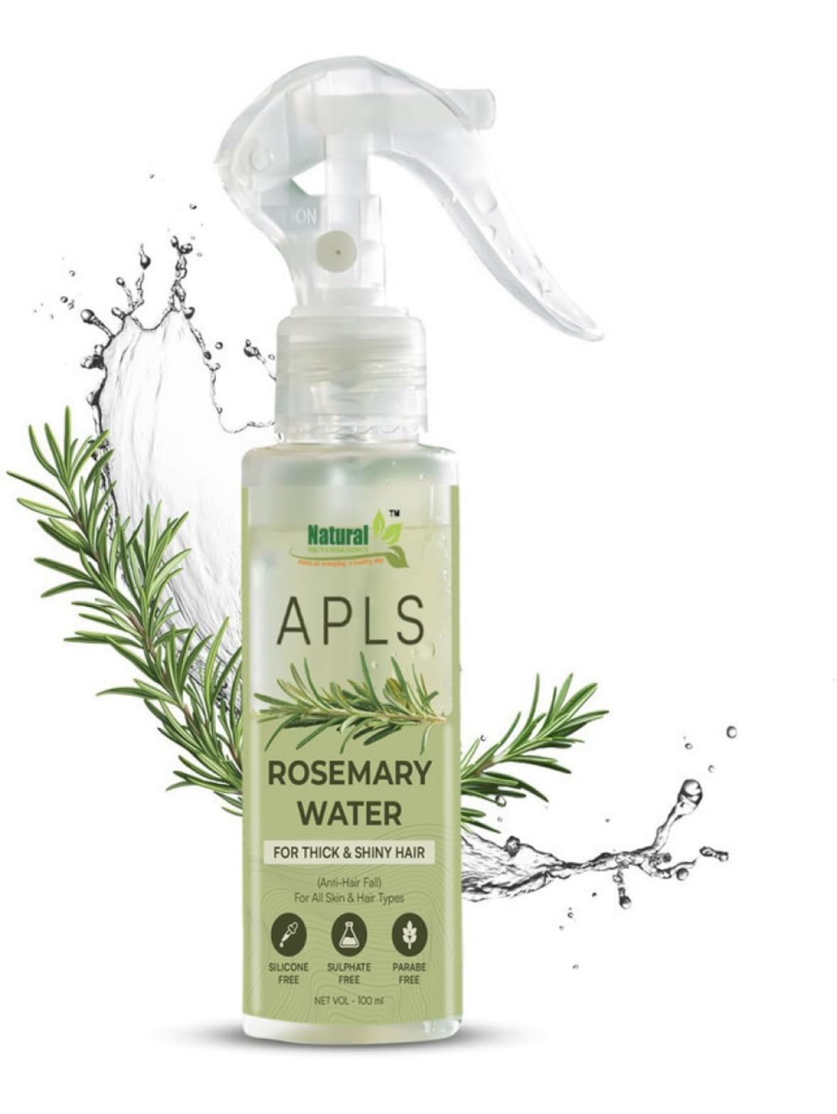 Organic Rosemary Water Spray for Hair Growth & Thickness | Natural Hair Mist for Regrowth, Shine & Reduced Hair Fall | 200ml | Perfect for Daily Scalp Hydration & Styling