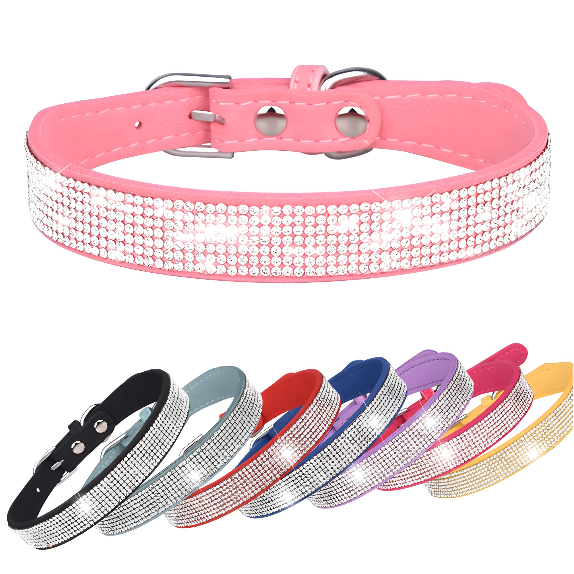 Sparkling Rhinestone Dog Collar for Small Dogs - Adjustable XXS to S Size - Glittering Diamond Pet Collar for Puppies, Cats & Yorkies - Perfect for Princess-Themed Pet Parties, Photo Shoots & Special Occasions