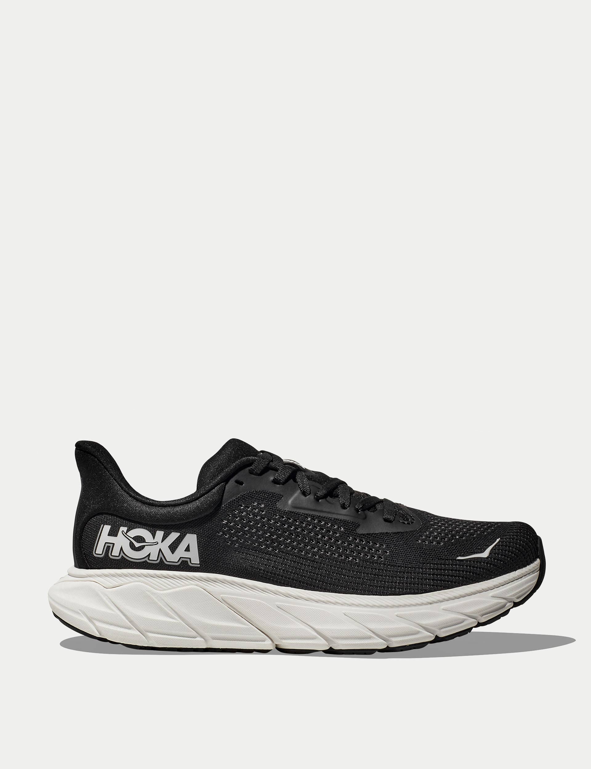 Hoka Arahi 7 Running Shoes for Men & Women - Black/White - Stability & Cushion for Road Running, Walking & Workouts