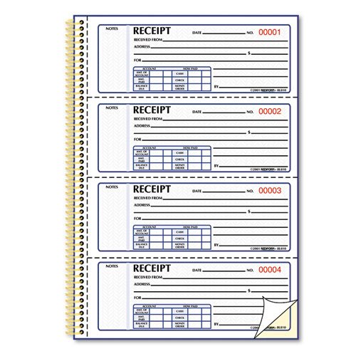 Rediform RED8L810 - Money Receipt Book with Carbonless Copy, 2-Part, 50 Sets per Book - Ideal for Small Business, Retail, and Office Use