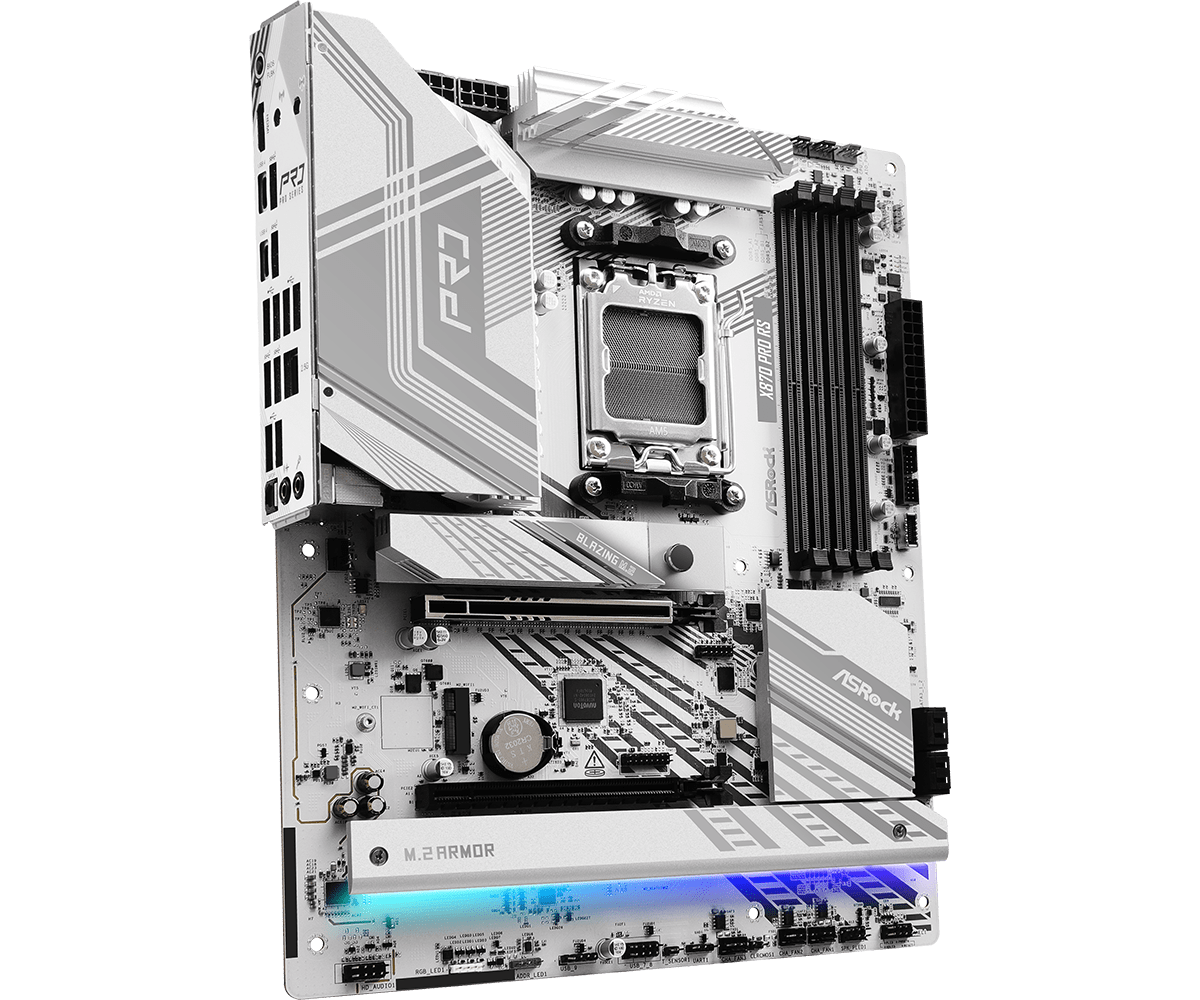 ASRock X870 Pro RS AMD Ryzen DDR5 ATX Motherboard - AM5 Socket, PCIe 5.0, USB4, Wi-Fi 6E - Ideal for Gaming PCs, Workstations & Content Creation