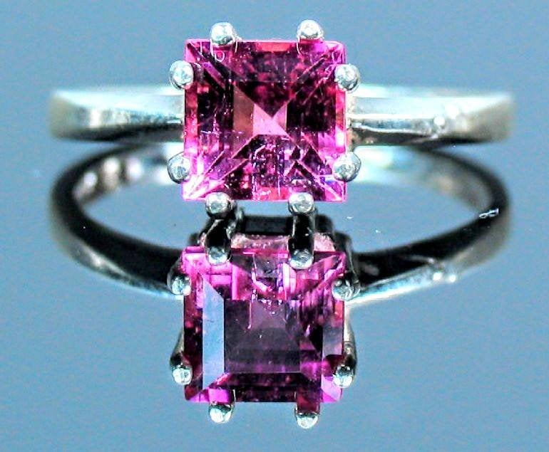 14K Solid Gold Pink Tourmaline Ring - Sterling Silver/Yellow/White/Rose Gold Options - Handmade Custom Jewelry Size 7 - Perfect for Engagement, Anniversary & Special Occasion Gifts