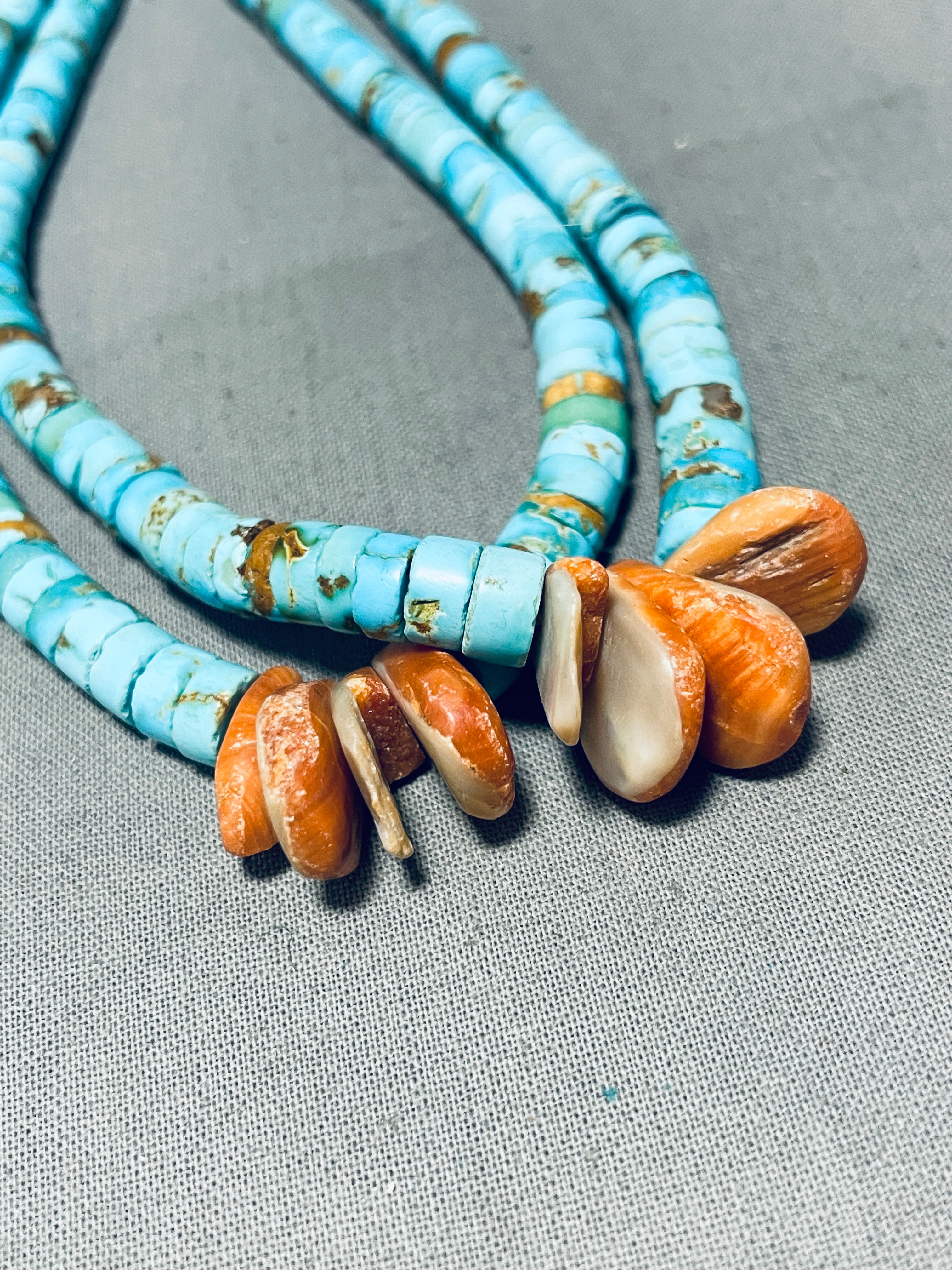 Authentic Vintage Navajo Shell Jacla Necklace - 161 Grams Mid Century Handmade Jewelry for Boho Fashion, Native American Style & Special Occasions