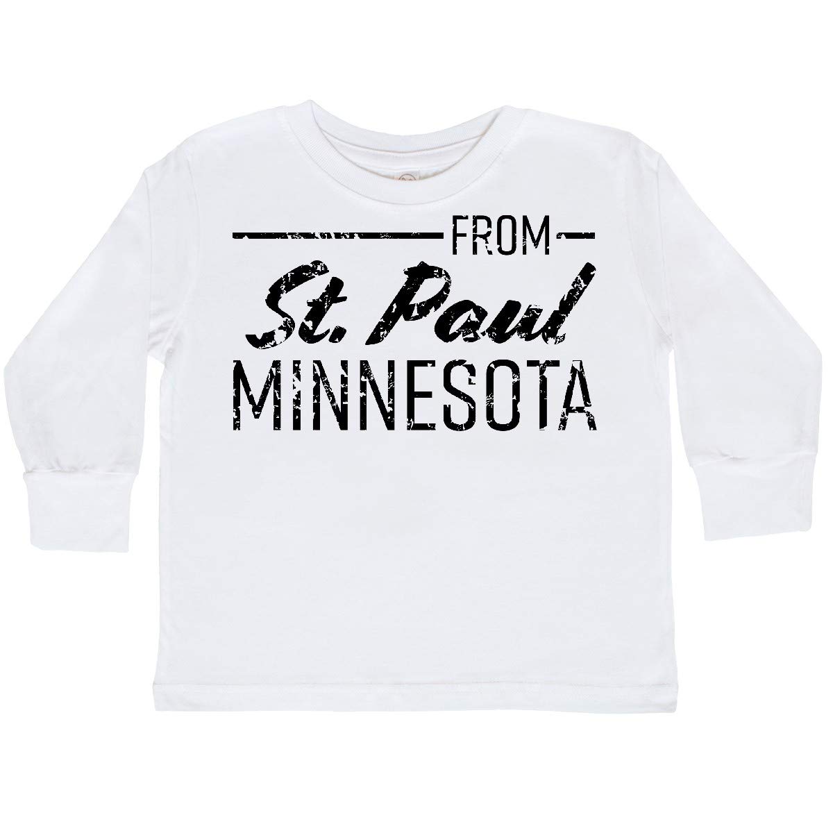 Inktastic St. Paul Minnesota Black Toddler Long Sleeve T-Shirt - Soft Cotton Tee for Boys & Girls, Perfect for Playdates & Family Outings