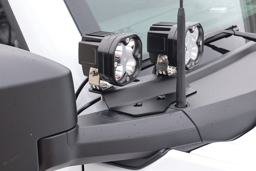 Ford Bronco LOD Offroad Black Ops Double A Pillar Light Mount Bracket - Heavy Duty Bare Steel for Off-Roading & Night Driving Adventures