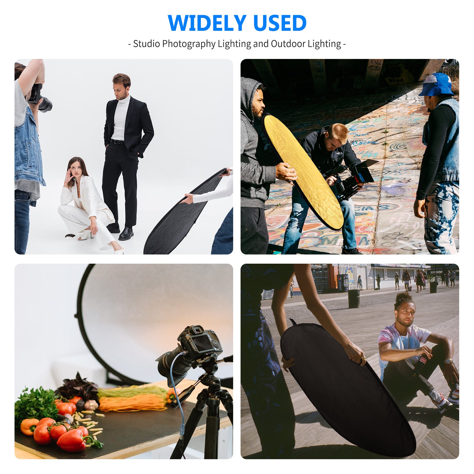 NEEWER 5-in-1 Portable Photography Lighting Reflector and Diffuser Kit for Studio, Outdoor, and Portrait Photography