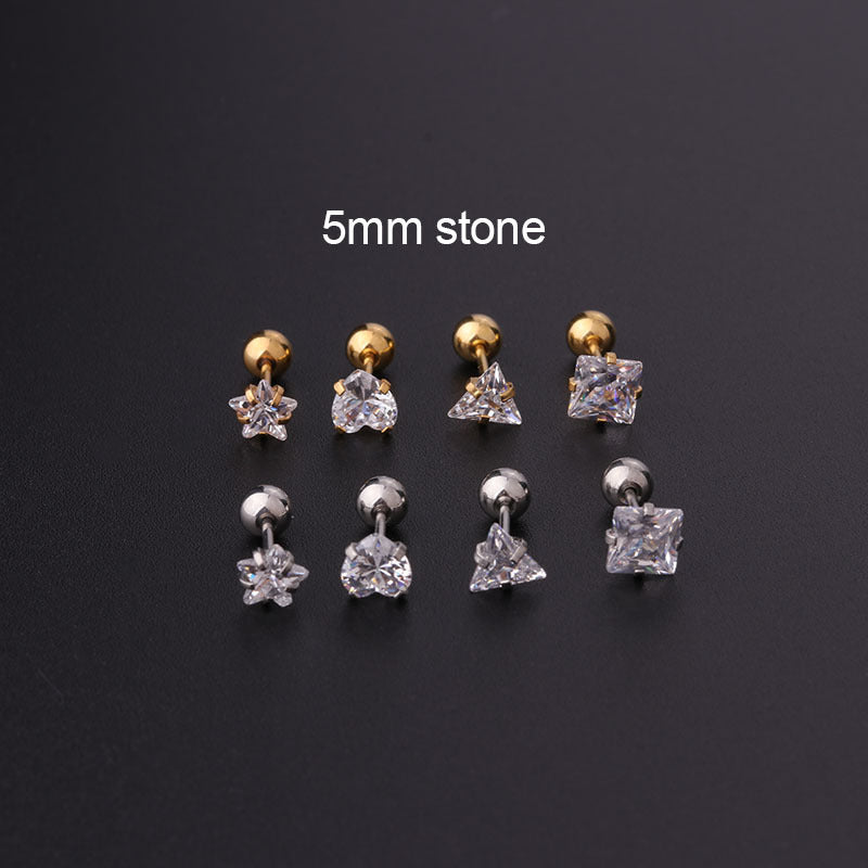 20G Cartilage Tiny Stud Earrings - Geometric Minimalist Earrings for Women | HSPJ358 | Perfect for Daily Wear, Parties & Gifting