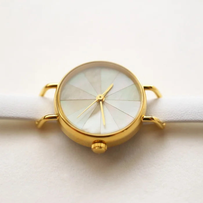 Elegant Women's Wristwatch with White South Sea Pearl Shell - Japanese Handmade Watch for Women | Perfect for Office, Party & Special Occasions