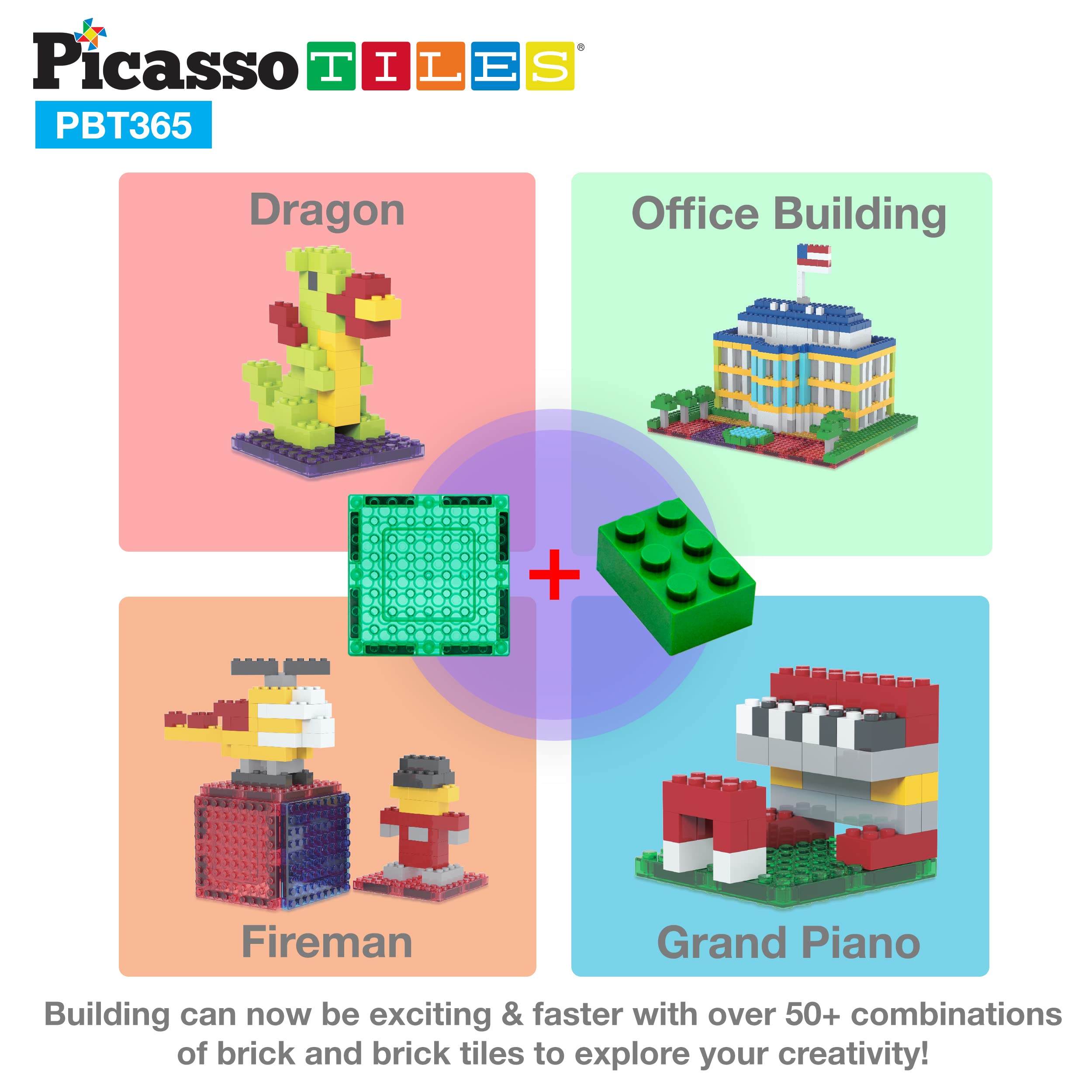 PicassoTiles 316-Piece Magnetic Building Blocks Activity Table with Storage - STEM Educational Toys for Kids Ages 3+, Includes Water & Sand Play Features - Perfect for Indoor Learning, Creative Play & Sensory Development