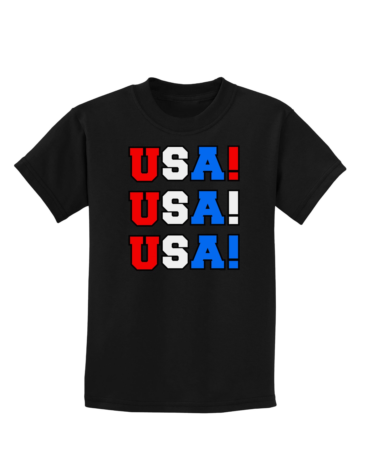 TooLoud Patriotic USA Children's Dark T-Shirt - American Flag Graphic Tee for Kids, Boys & Girls - Perfect for 4th of July, Memorial Day & School Spirit Events