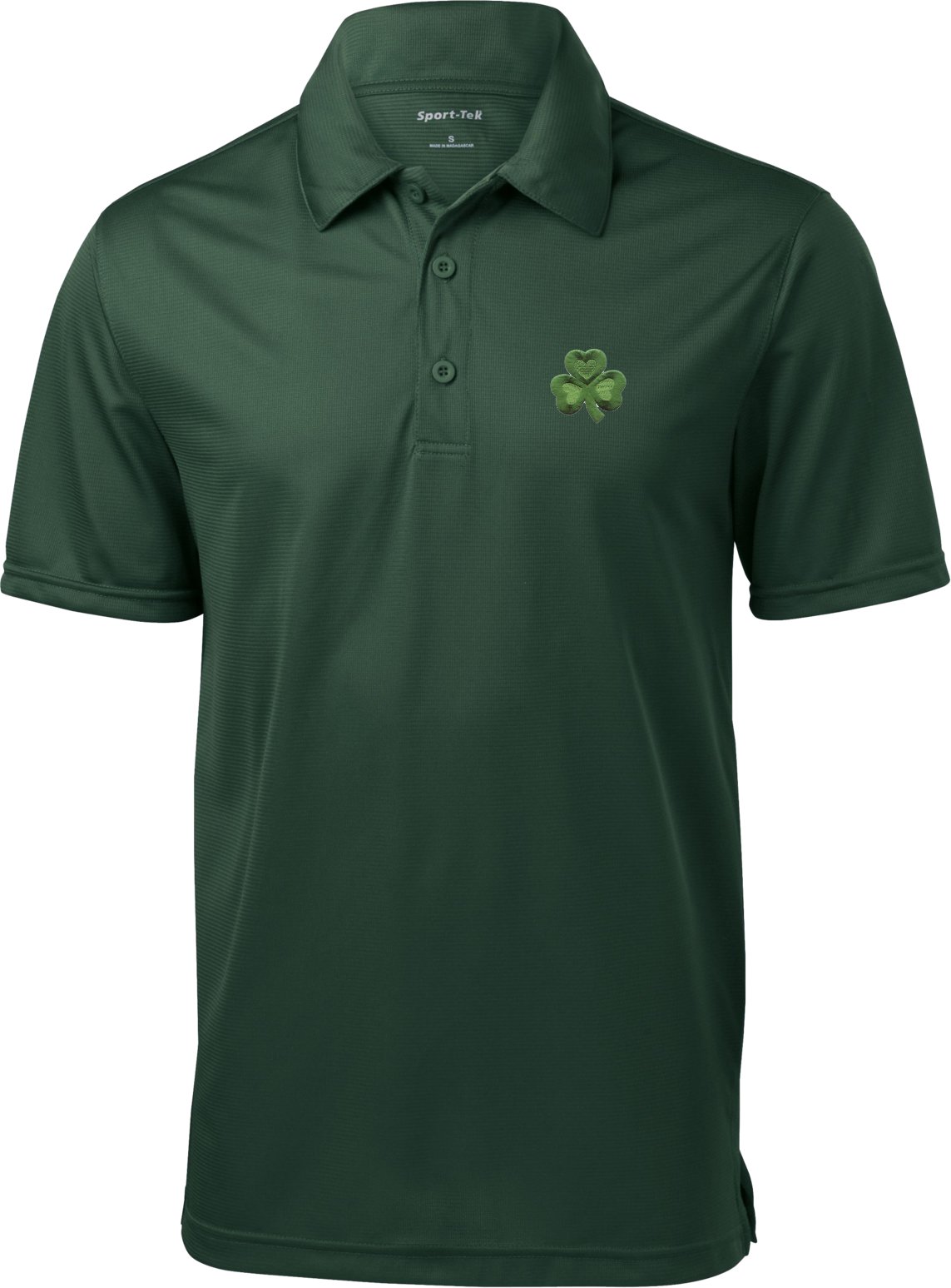 Stylish St. Patrick's Day Shamrock Print Textured Polo Shirt for Men - Perfect for Irish-Themed Parties & Casual Wear