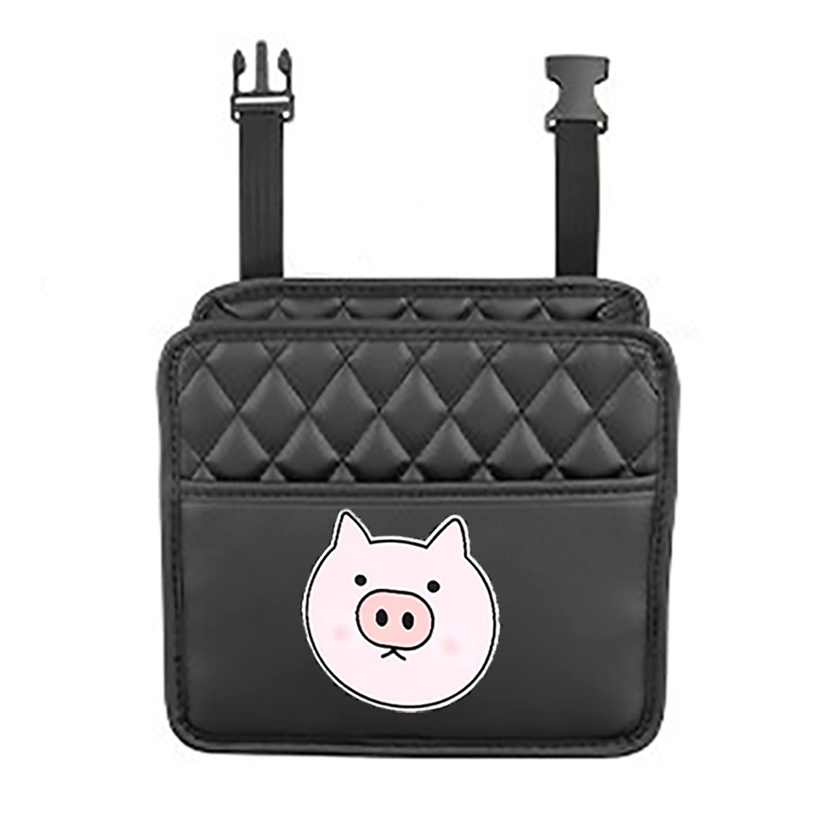 Small Cute Hanging Car Trash Bag - Waterproof Leather Collapsible Car Garbage Can for Back Seat, Vehicle Waste Bin & Automotive Organizer (Black) | Perfect for Road Trips, Commuting & Keeping Your Car Clean
