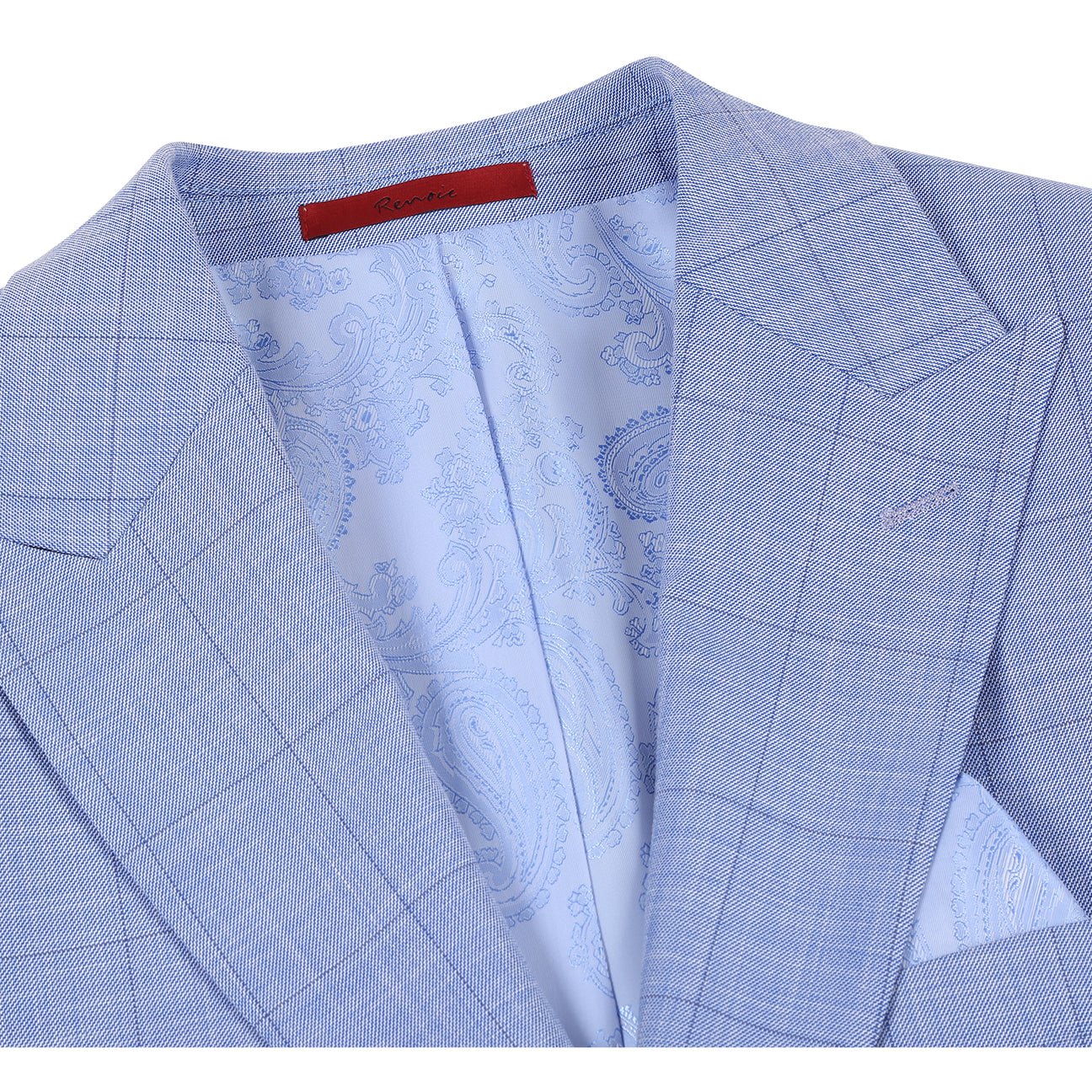 Renoir Alessandro Vitello Slim Fit Light Blue Suit for Men | Formal Business Attire & Wedding Occasions | Premium Quality Tailored Suit Jacket & Pants Set