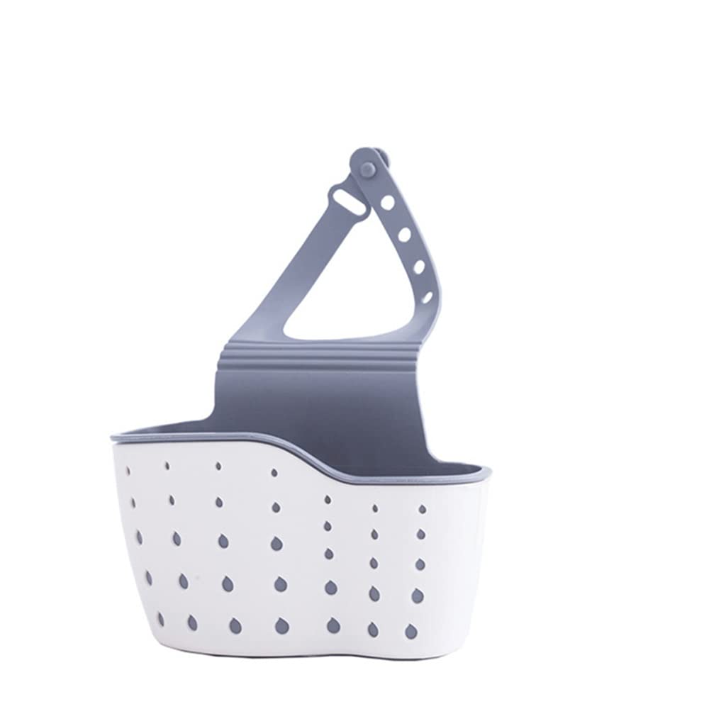 **KGEZW Thickened Kitchen Sink Hanging Basket - Adjustable Sponge & Dish Scrubber Holder with Snap Buttons - Drain Rack & Faucet Storage Organizer (Color A) - Perfect for Small Kitchen Spaces & Sink Organization**