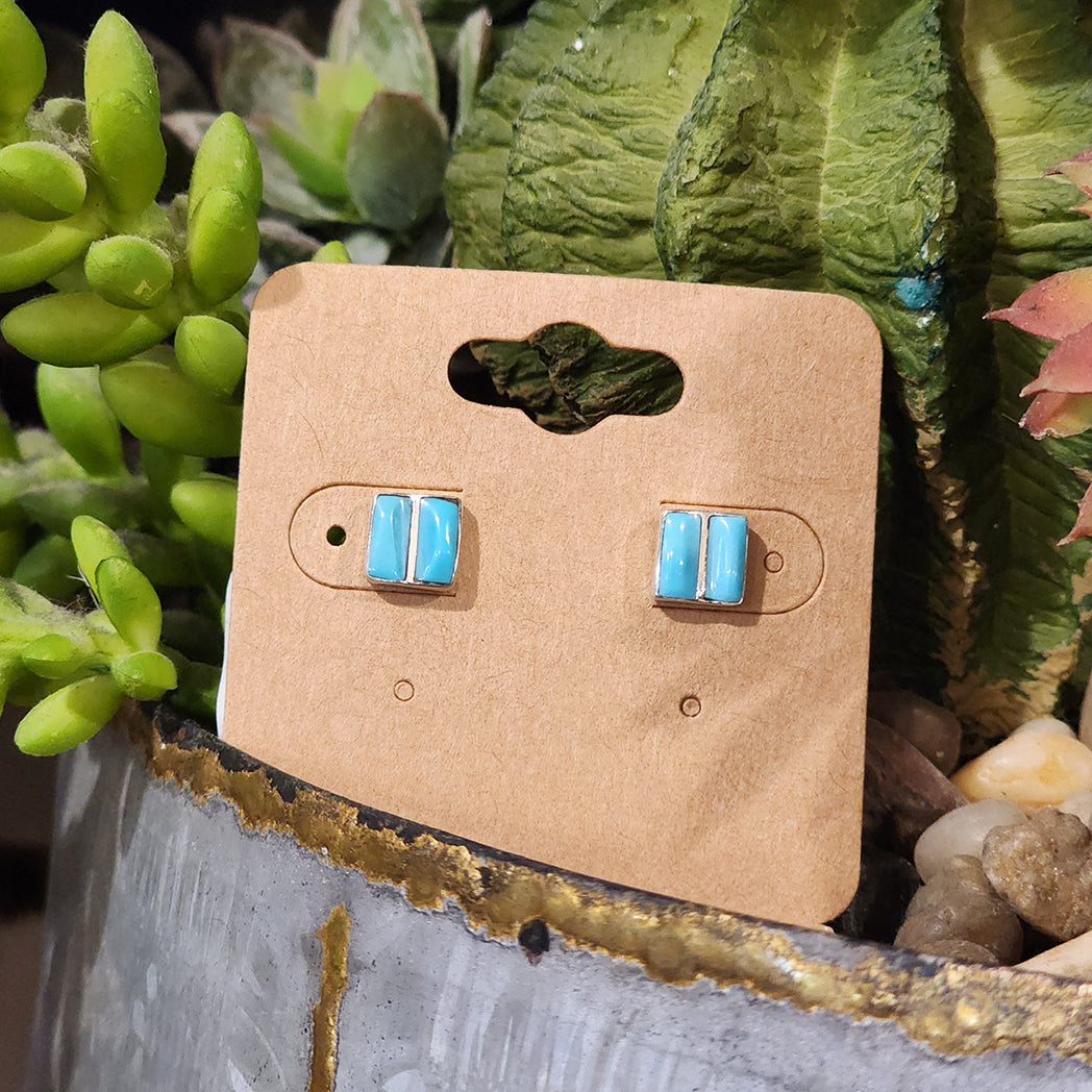 2 Bar Zuni Studs - Sterling Silver Native American Jewelry for Women - Perfect for Casual Wear, Boho Style & Gift Giving