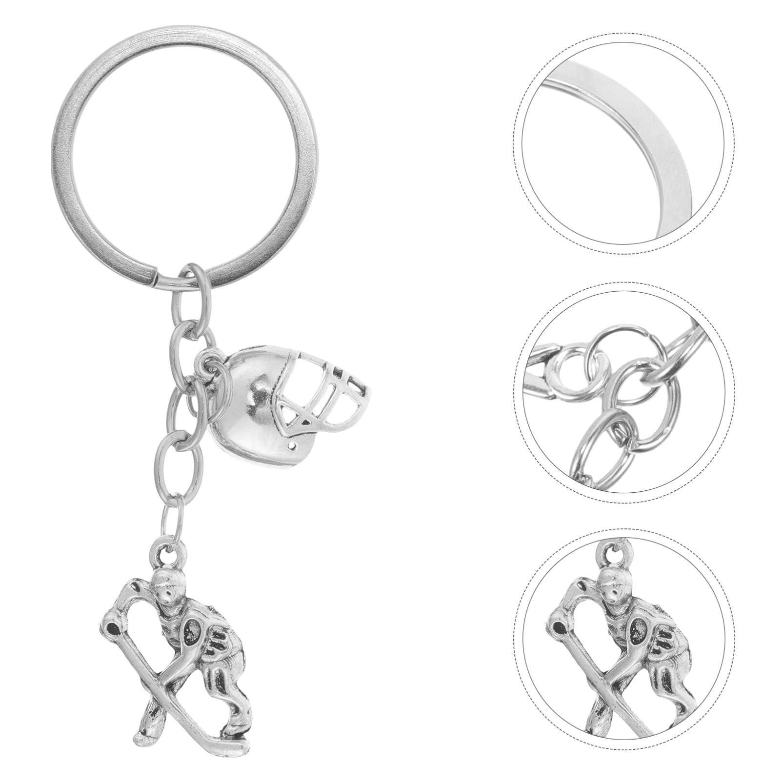 Hockey Player Keychain - Sports Themed Backpack Accessory, Hockey Gift for Players & Fans, Durable Metal Key Ring for Bags, Gyms & Travel