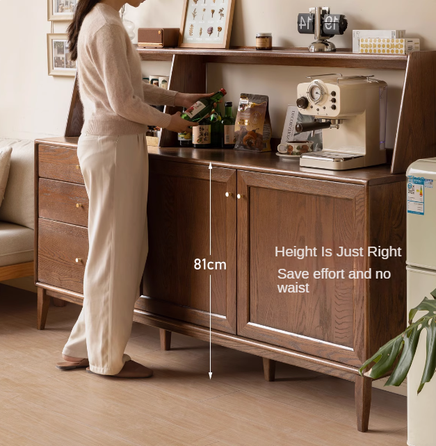 Stylish Oak Solid Wood Modern Dining Sideboard Buffet Cabinet - Perfect for Dining Room Storage & Entertaining