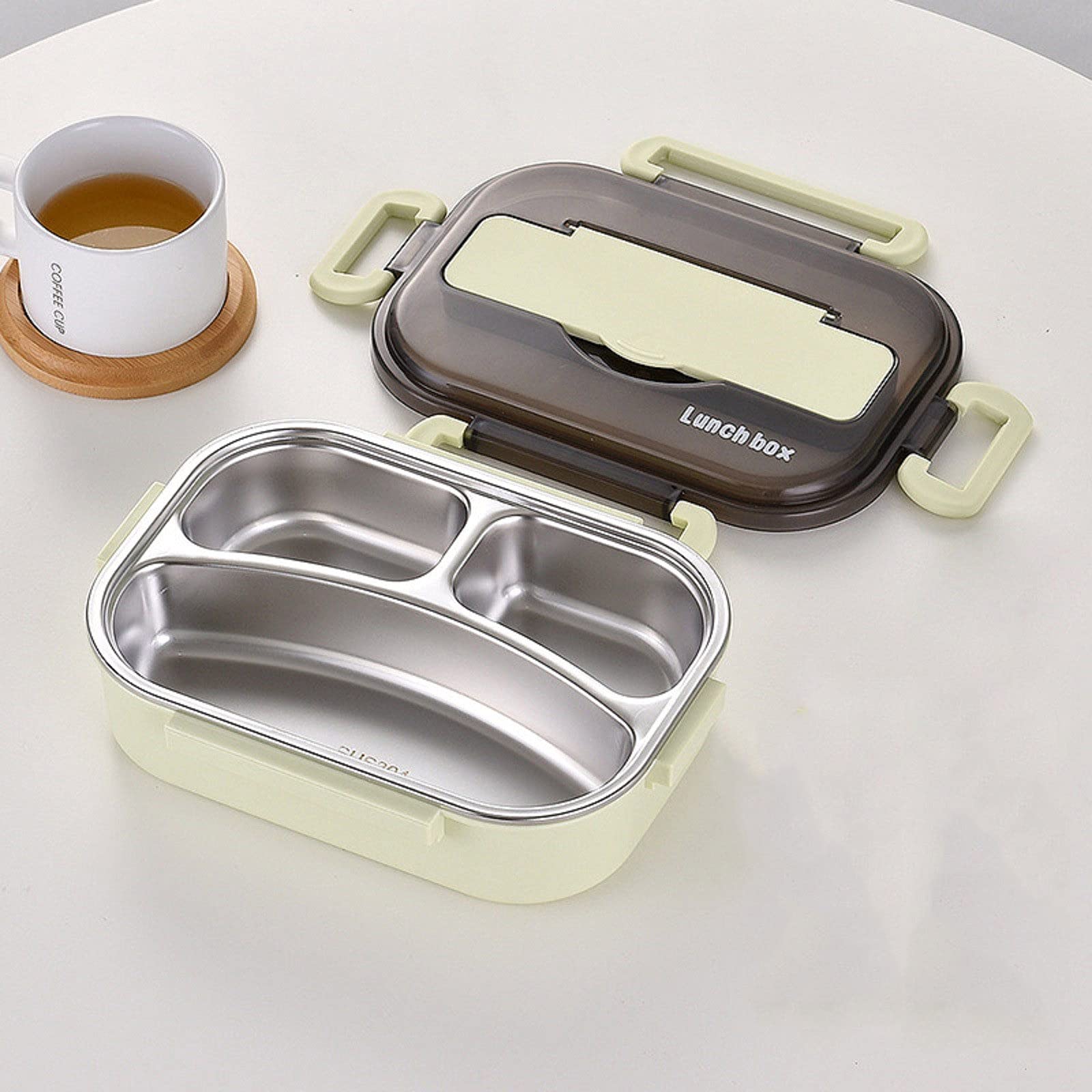 3-Compartment Insulated Bento Lunch Box for Kids & Students - Stainless Steel Leak-Proof Microwave Safe Food Container - Perfect for School, Office & Picnic Lunch Storage