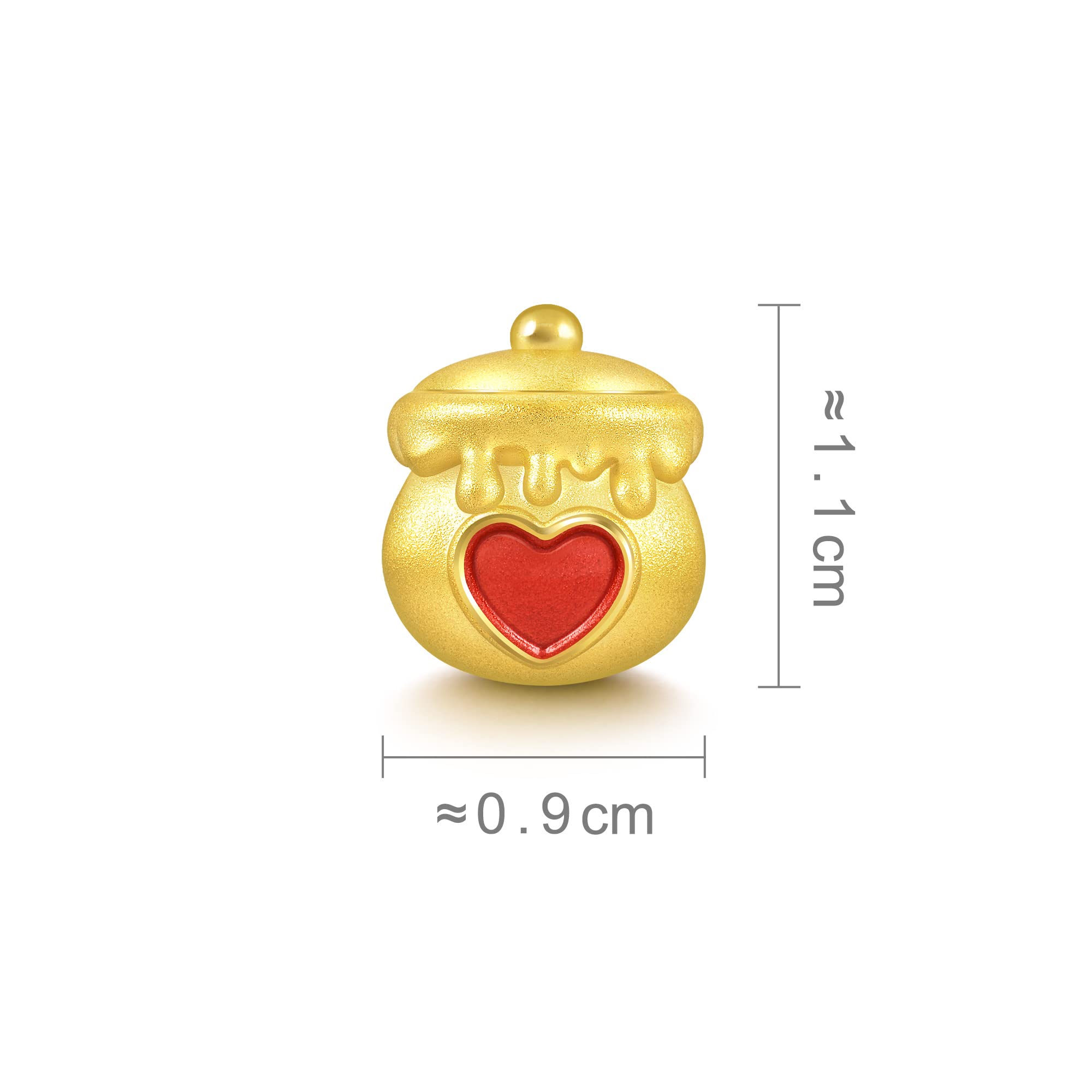 24K Solid Gold Mini Honey Jar Charm Bracelet for Women - 999 Pure Gold Jewelry Gift for Her, Birthday, Anniversary, Valentine's Day