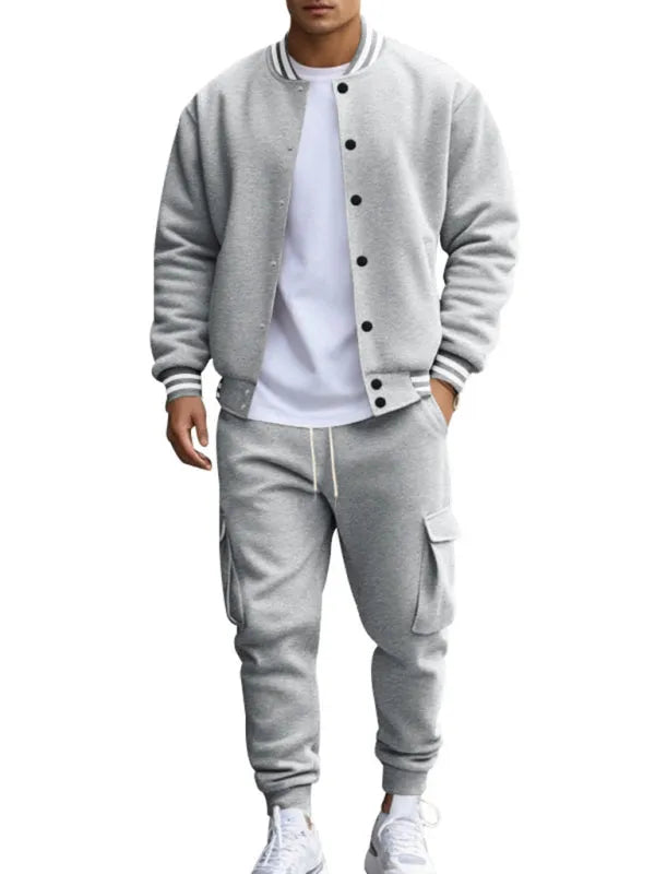 Men's Relaxed Fleece Jogger Set - Comfortable Lounge Pants & Hoodie Outfit for Casual Wear, Gym, and Home Relaxation