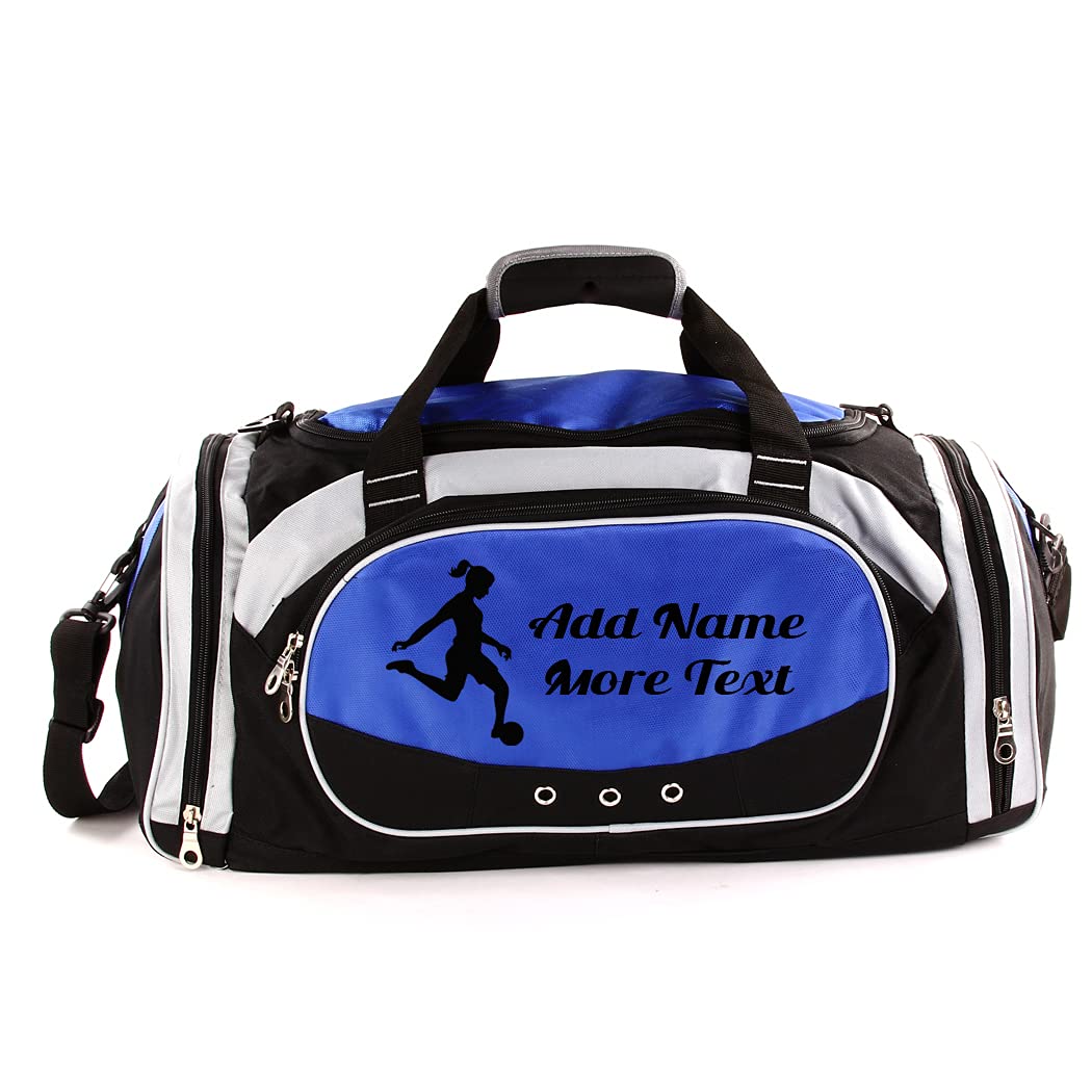 Custom Personalized Sports Duffel Bag with Name & Text - Soccer Gym Travel Bag for Women & Girls - Perfect for Team Sports, Gym Workouts & Travel