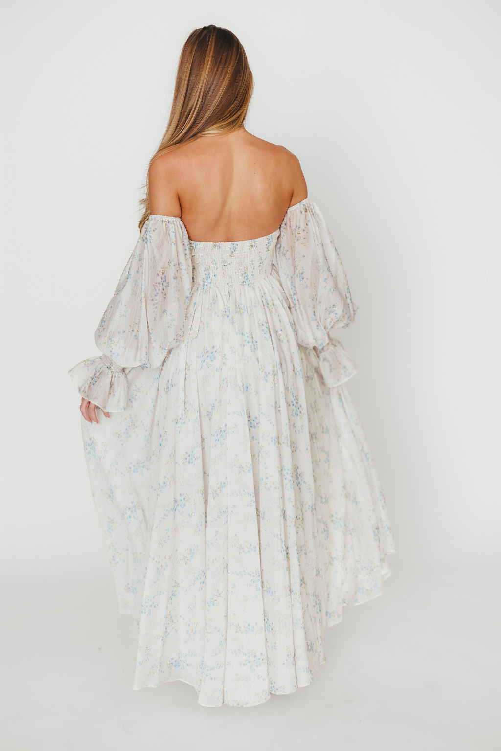 Dear Skye Floral Dress in Blue - Elegant Summer Maxi Dress with V-Neck & Flowy Skirt | Perfect for Beach Vacations, Weddings & Date Nights (Pre-Order Available)