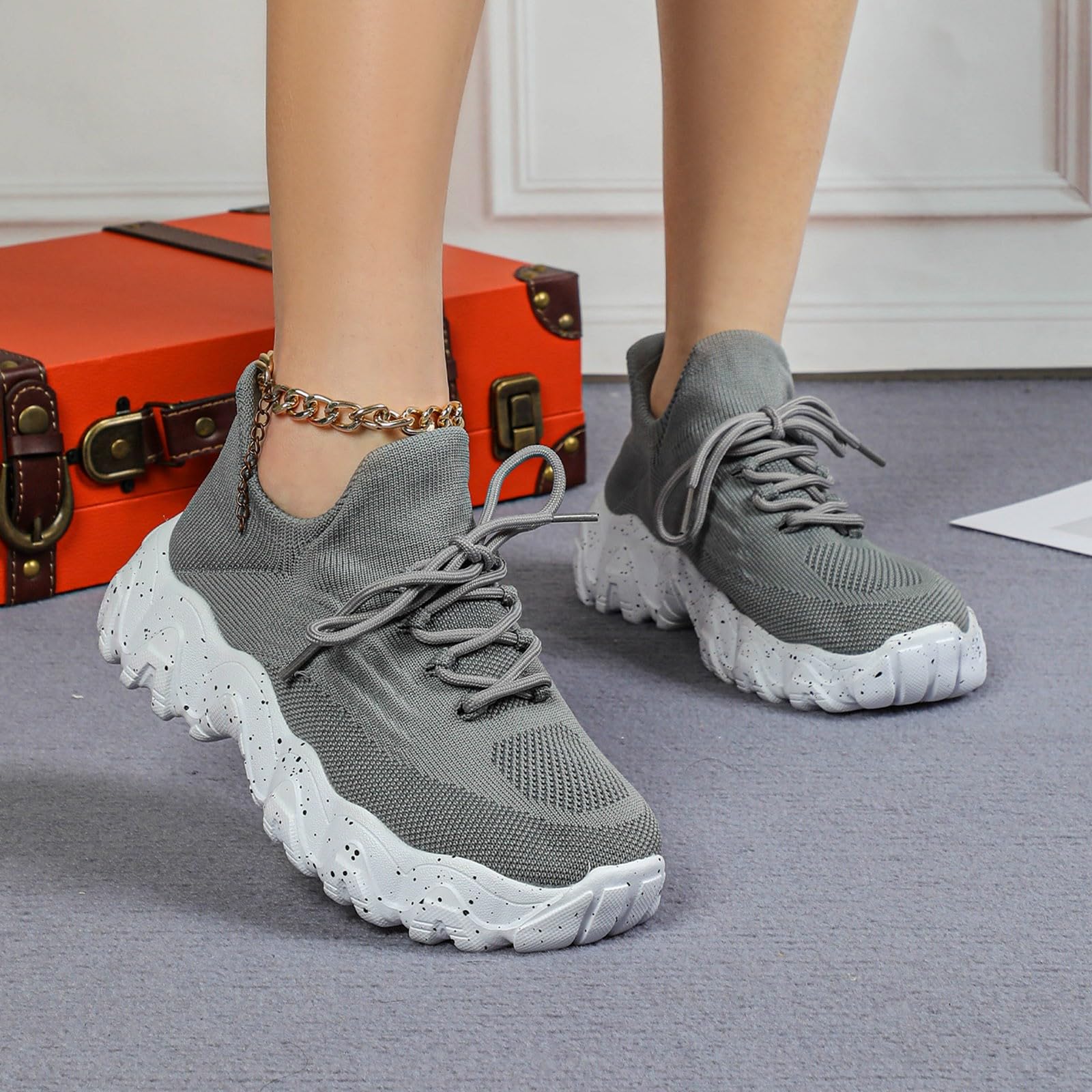 Ortho Pro Women's Breathable Mesh Non-Slip Lightweight Running Sneakers - Perfect for Casual Wear, Jogging & Daily Comfort