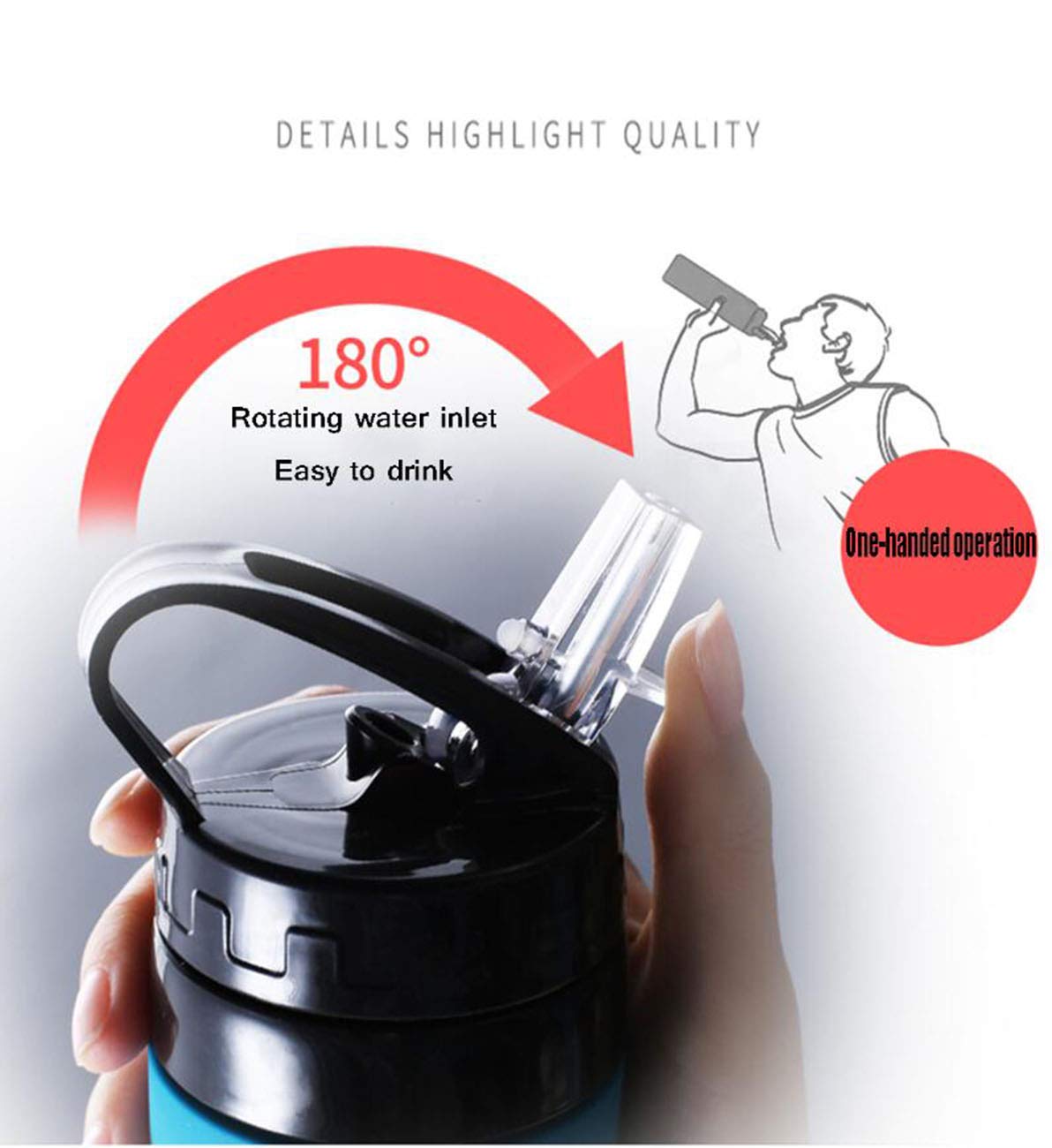 Collapsible Silicone Water Bottle 20.3 oz - Foldable, Leakproof & Ultralight - Perfect for Hiking, Camping, Gym & Outdoor Activities - Space Saving Roll Up Design