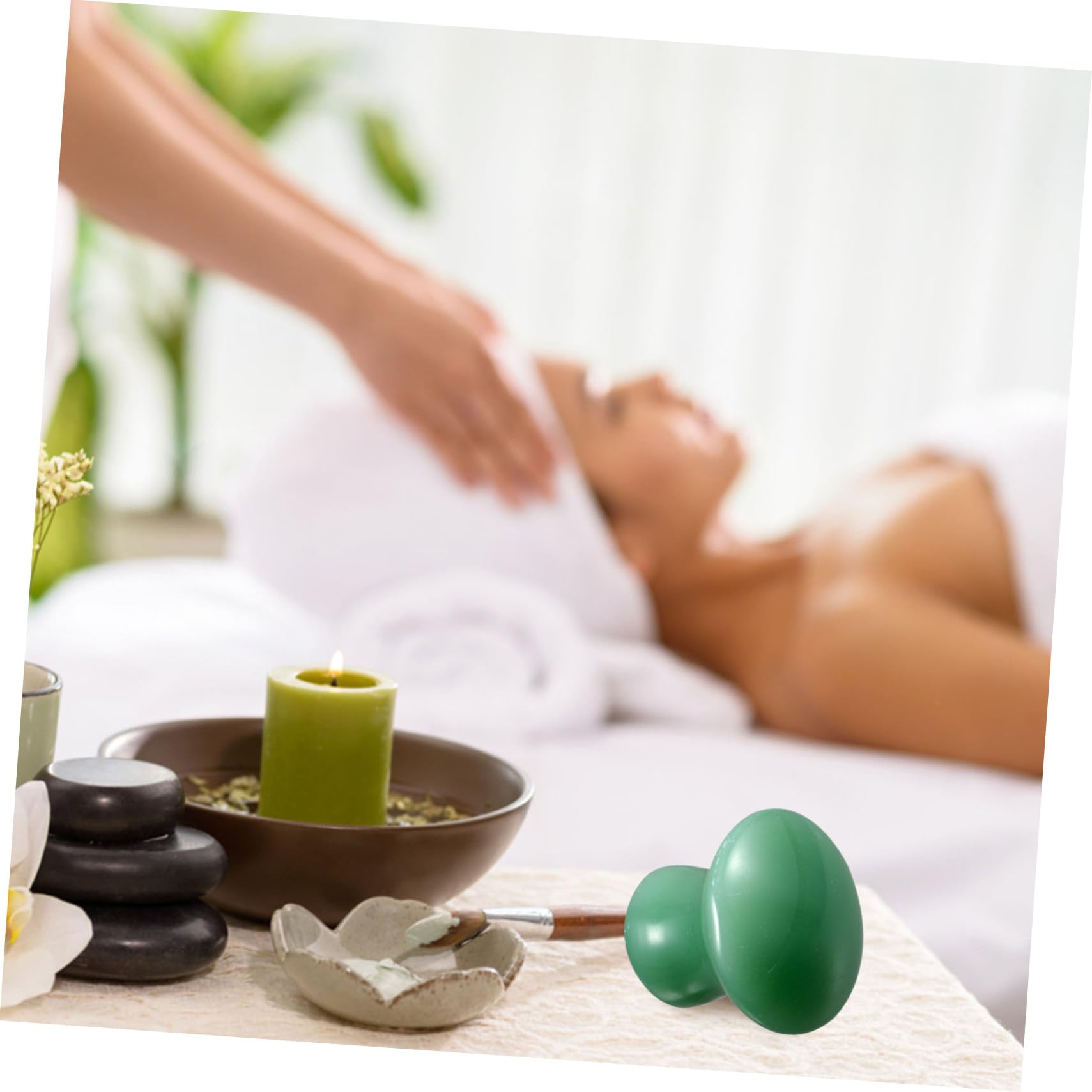 Beavorty 6-Piece Aventurine Jade Facial Massage Stones Set - Mushroom Head Massager, Horn Plate & Eye Scraping Tools for Skincare, Spa & Gua Sha Therapy | Perfect for Home Facial, Relaxation & Anti-Aging Routine