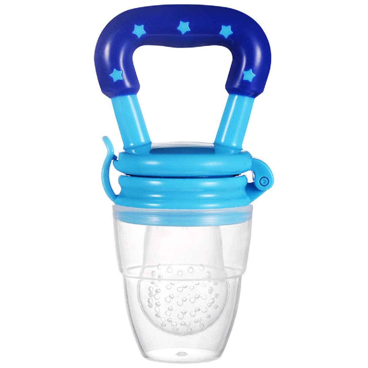 BPA-Free Silicone Baby Food Nibbler & Teether - Soft Pacifier Feeder for Infants, Safe for Fruits & Purees - Perfect for On-the-Go Feeding & Soothing Teething Pain (Blue)
