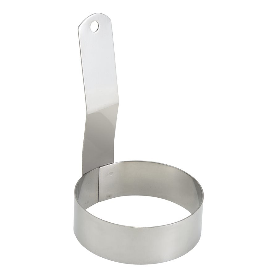 Winco 3 Round Egg Ring - Stainless Steel Non-Stick Egg Mold for Perfect Fried Eggs - Ideal for Breakfast, Sandwiches & Burgers