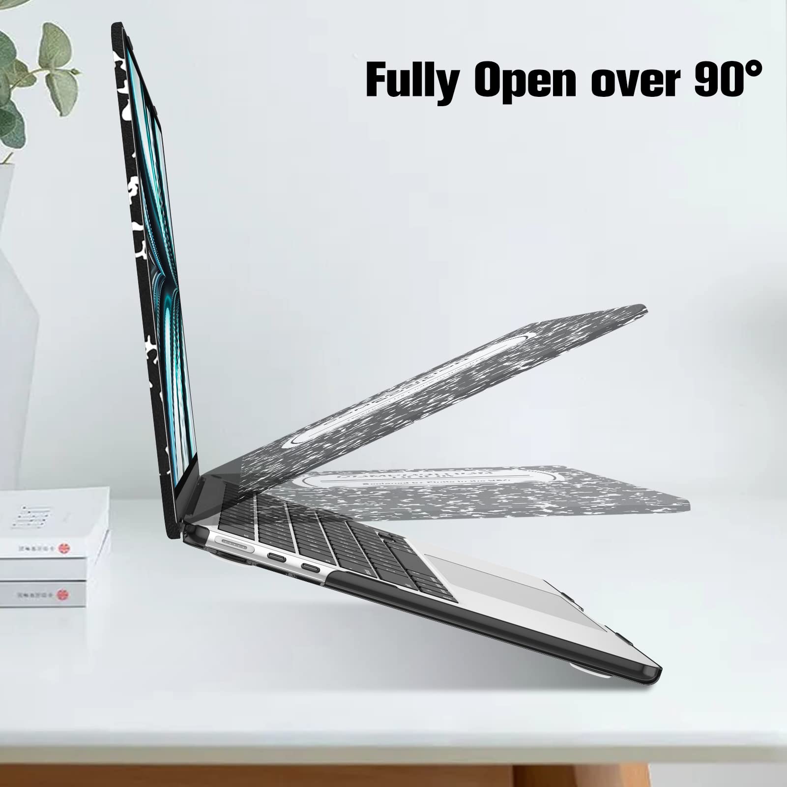 Fintie Protective Hard Shell Case for MacBook Air 13.6 Inch (2022-2025 Models A3240 A3113 A2681) - Snap On Cover Compatible with M2 M3 M4 Chip - Composition Book Design - Perfect for School, Office & Travel Protection