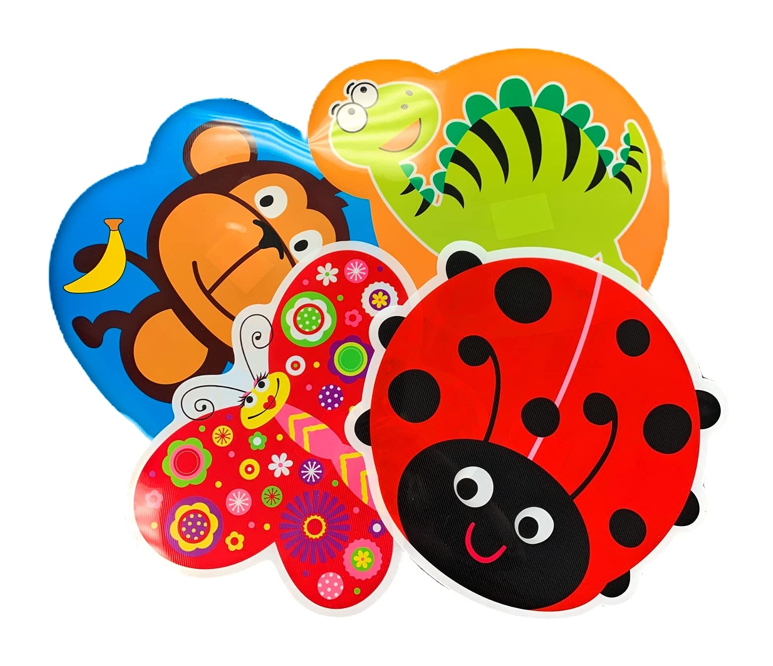 Non-Slip Animal Theme Placemats for Kids & Toddlers - 12 Inch Colorful Dining Table Mats (4 Pack) - Perfect for Mealtime, School Lunches & Mess-Free Eating