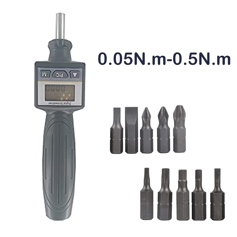 Precision Digital Torque Screwdriver - 0.05 to 0.5N.m Measuring Range for Small Fasteners | Professional Torque Measurement Tool for Electronics, Watches, Glasses & Delicate Assembly Work