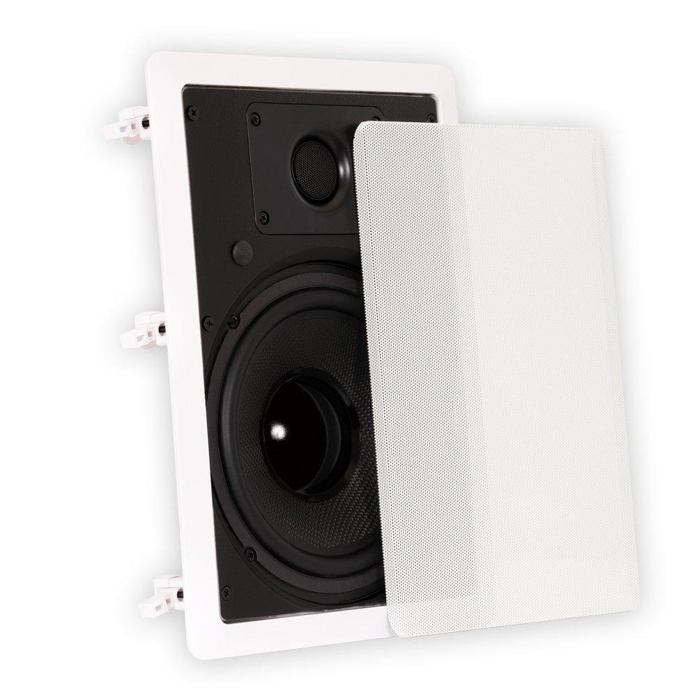 Theater Solutions TS80W 8-Inch In-Wall Speakers - White Pair for Surround Sound & Home Theater | Perfect for Living Rooms, Bedrooms & Home Cinemas