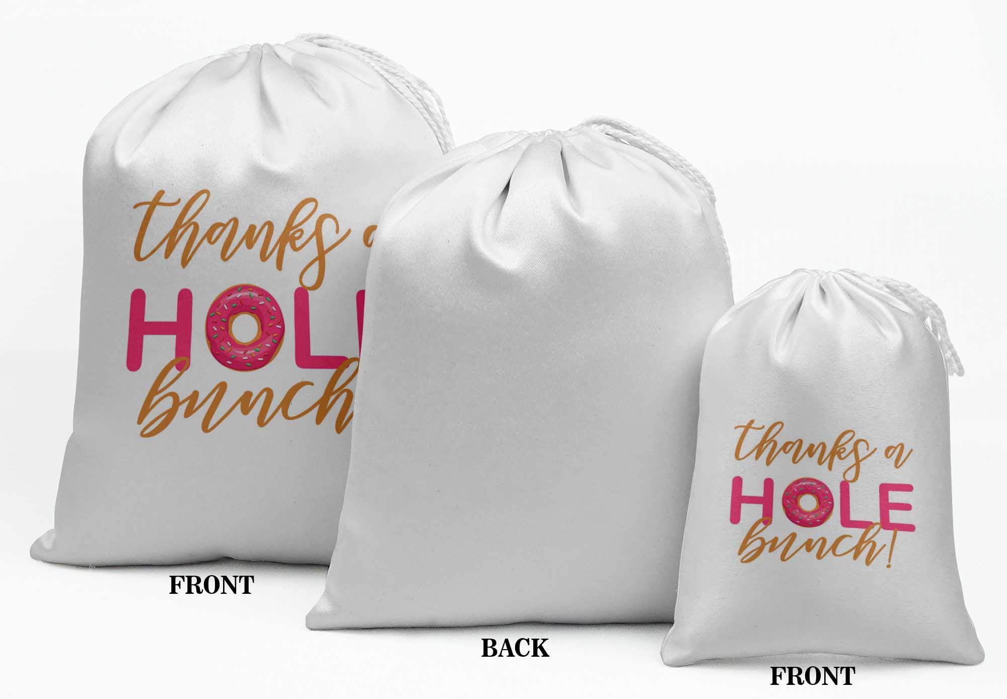 Darling Souvenir White 'Thanks A Hole Bunch' Gift Bags - 15pcs Birthday Party Favors & Gift Pouches for Baby Showers, Bridal Showers, and Special Occasions