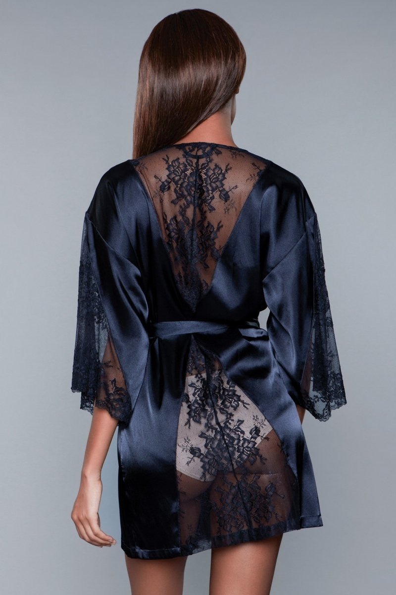 BeWicked Women's Grace Robe 1965 - Elegant Lace Kimono Robe for Women, Vintage Inspired Lingerie Cover Up - Perfect for Bridal Shower, Honeymoon & Boudoir Photography