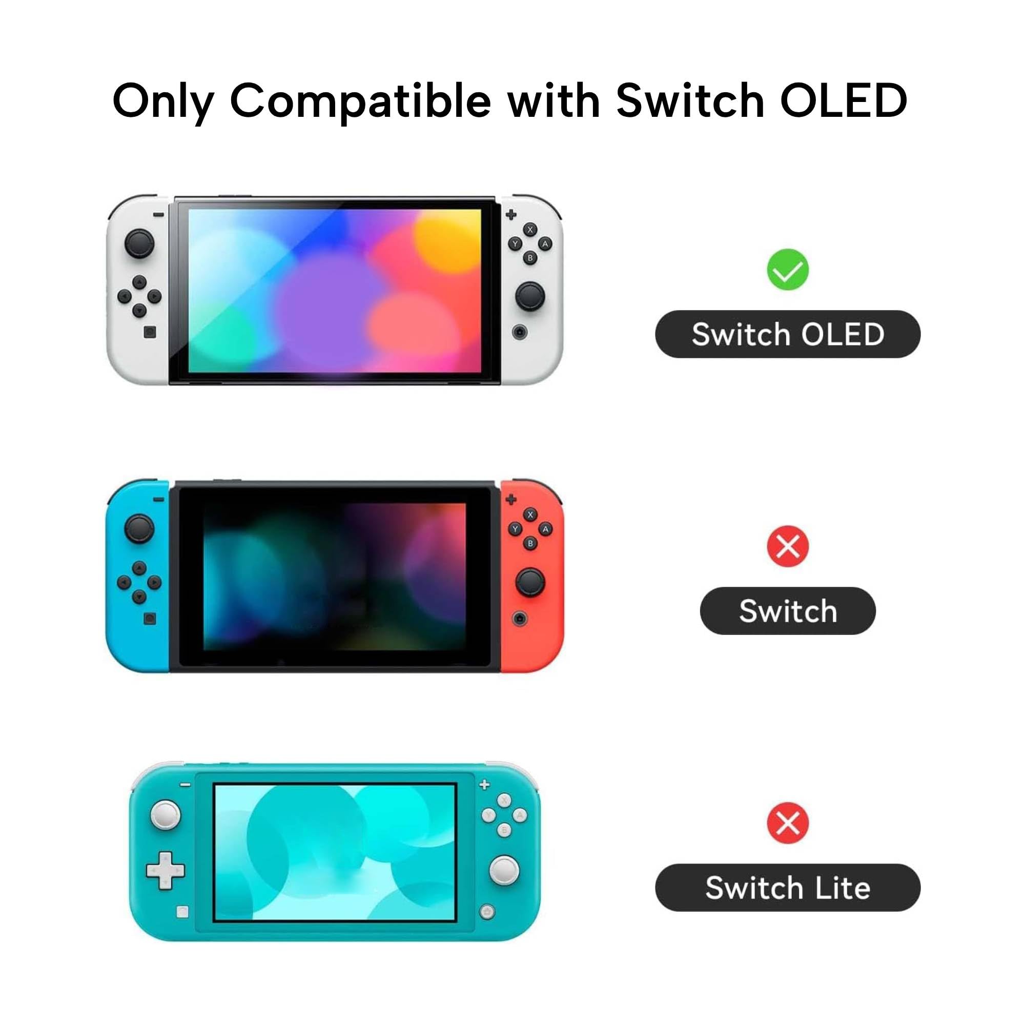 GeekShare Slim Protective Case Compatible with Nintendo Switch OLED & Joy Con - Shock Absorption & Scratch Resistant - Space Cat Design - Perfect for Travel, Gaming On-The-Go & Console Protection