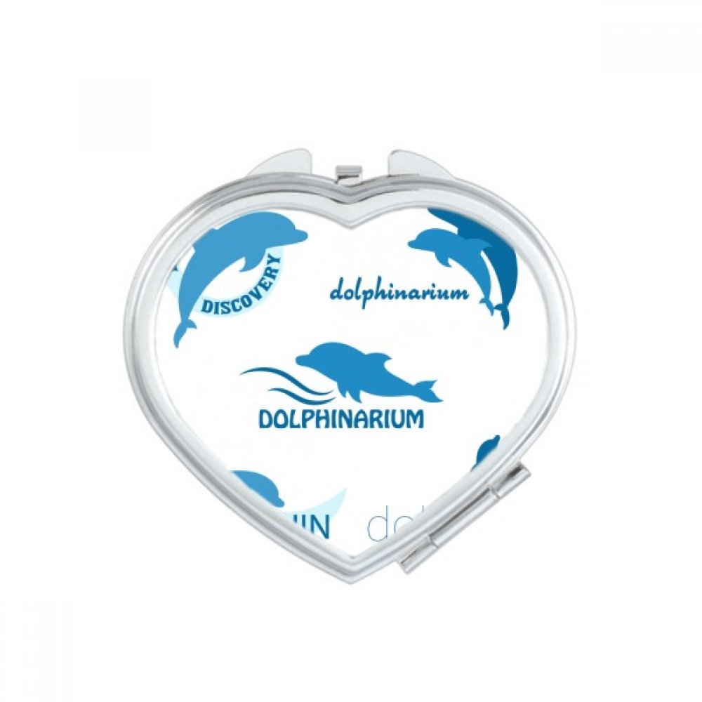 Bestchong Blue Ocean Dolphin Biology Heart Mirror - Portable Travel Makeup Mirror with Magnification, Handheld Pocket Mirror for Home, Travel & On-the-Go Touch Ups