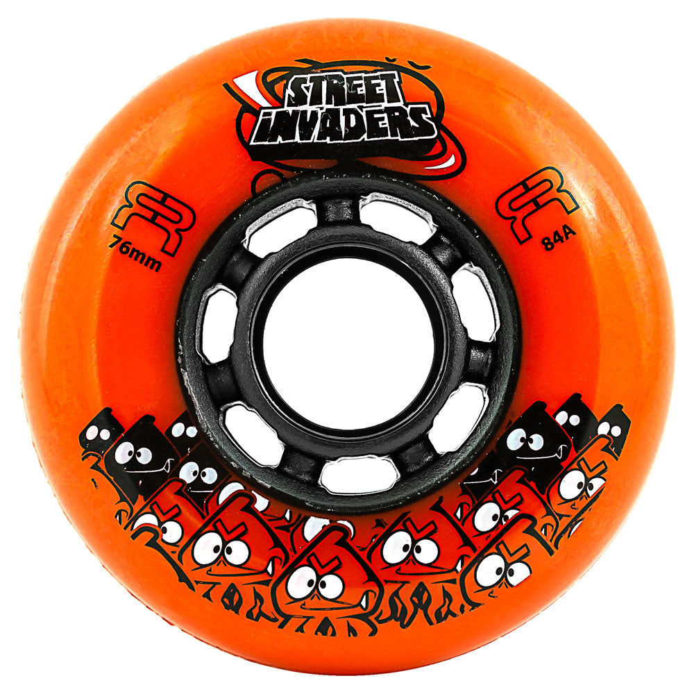 FR Street Invader 76mm Inline Skate Wheels 4 Pack - High Performance Wheels for Aggressive Skating, Urban Riding & Outdoor Sports