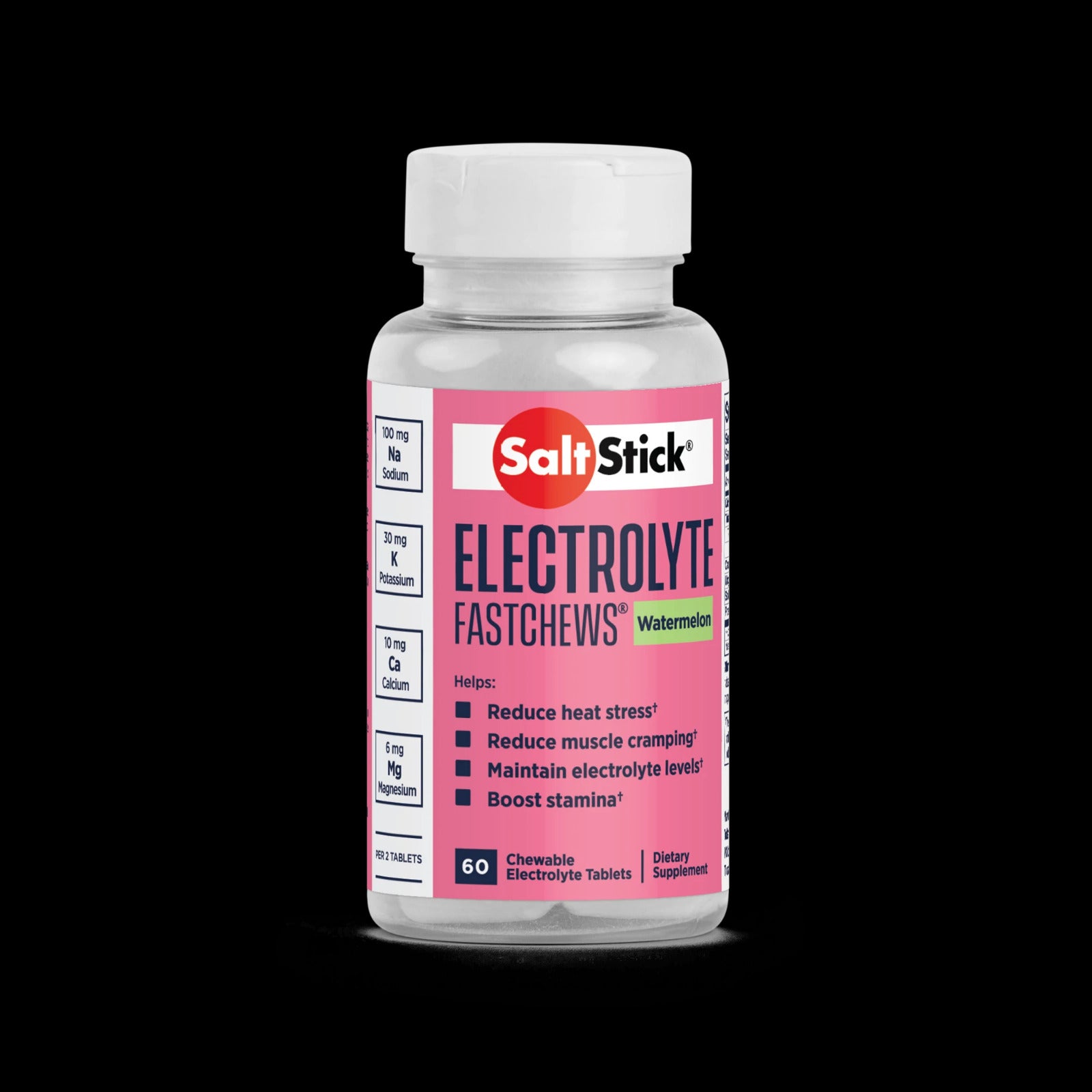 Salt Stick FastChews 60 Electrolyte Tablets - Watermelon Flavor | Rapid Hydration for Athletes, Runners & Outdoor Activities | Replenish Electrolytes During Workouts, Hiking & Sports