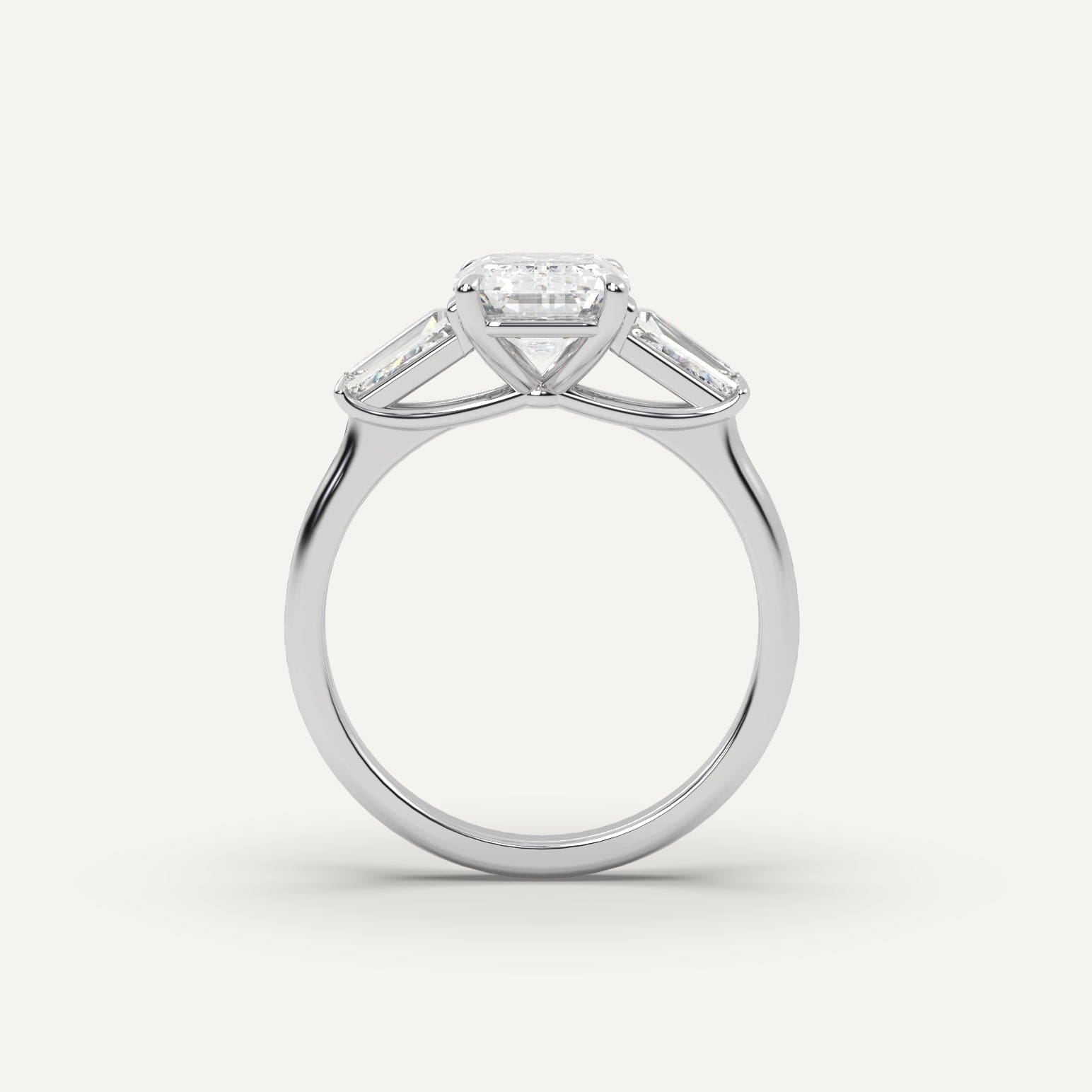 2 Carat Emerald Cut Diamond Ring - Elegant Solitaire Engagement Ring for Women, 14K White Gold, Ideal for Proposals & Anniversaries