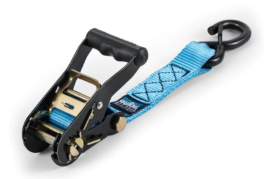 Borne Heavy Duty Ratchet Tie Down Straps (2 Pack) - 1,500 lbs Break Strength, 27 ft Length - Secure Cargo for Trucks, Trailers, Motorcycles & ATVs - Durable Blue Webbing with Reinforced Hooks