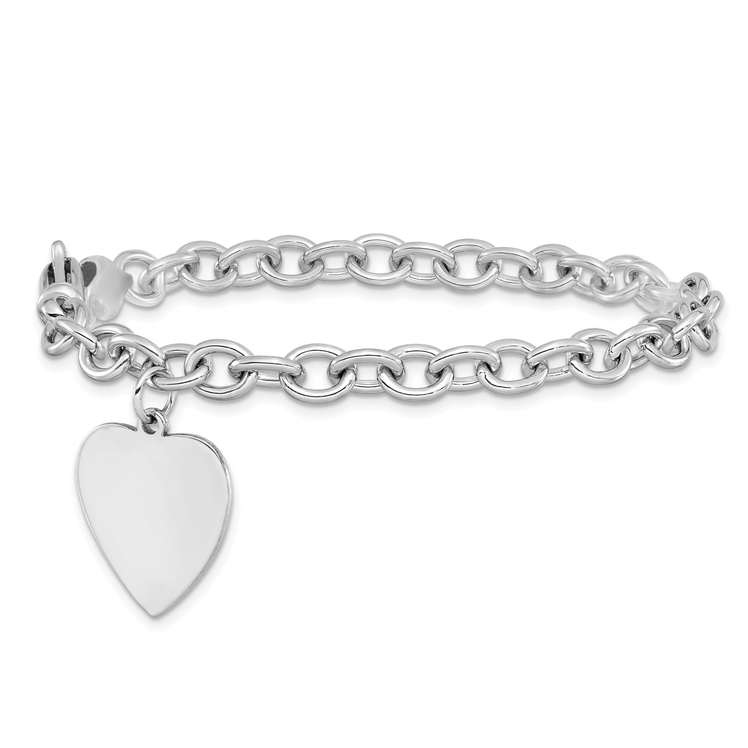 Avariah 14k White Gold Heart Charm Link Bracelet & Anklet - 7.5