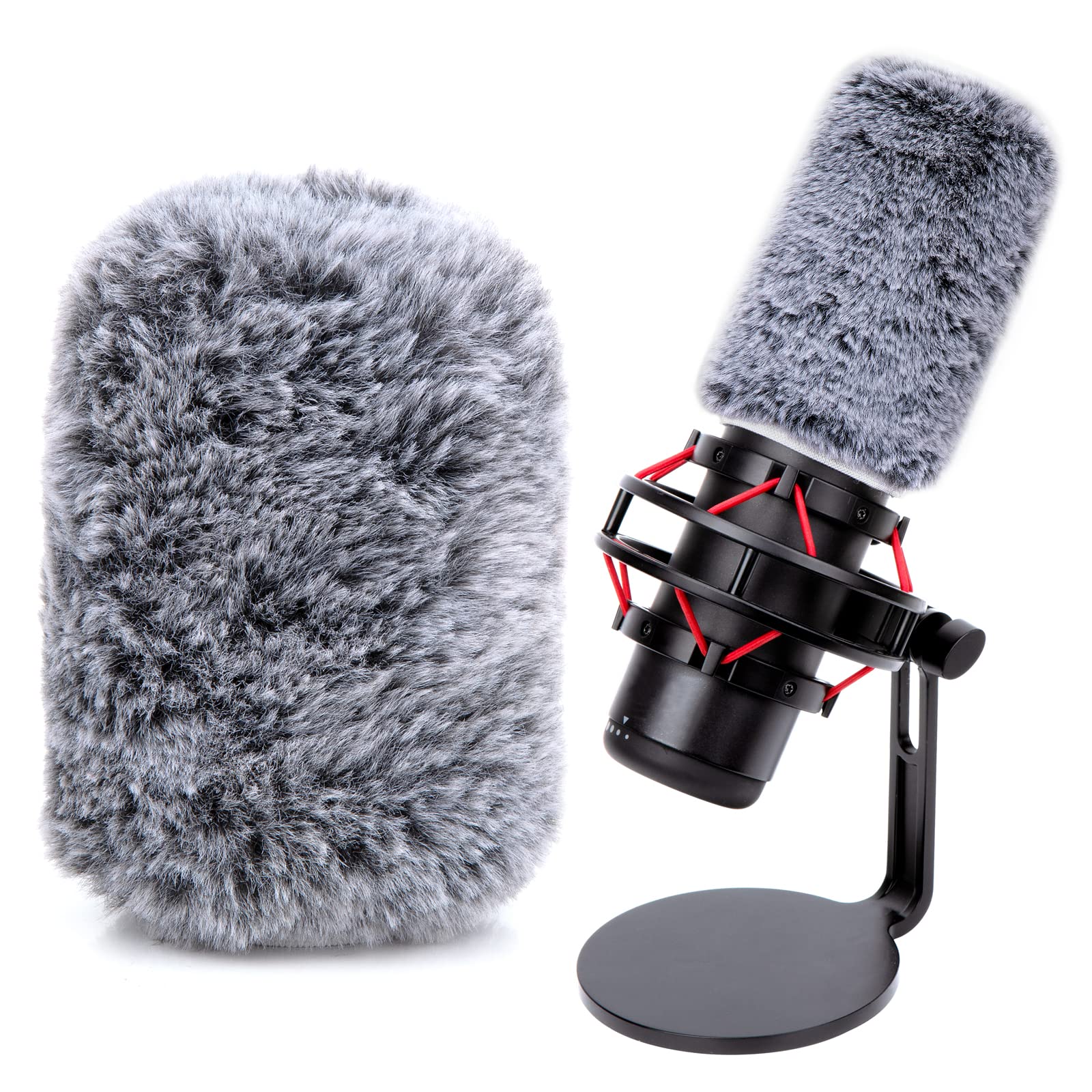YOUSHARES QuadCast Microphone Windscreen - Furry Wind Cover & Shield for HyperX QuadCast & QuadCast S Mic - Reduce Ambient Noise & Wind Breezes for Streaming, Podcasting & Gaming