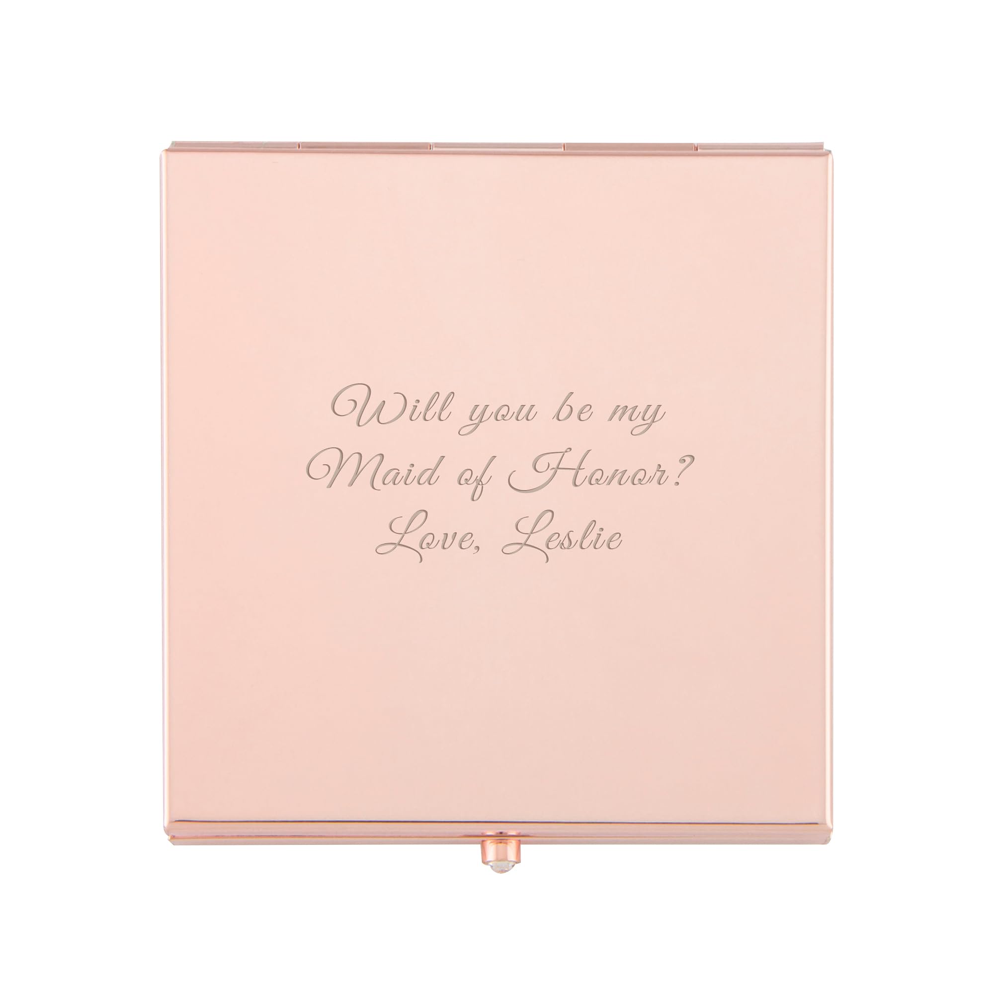 Rose Gold Heart and Vines Compact Mirror with Free Customization - Perfect Gift for Anniversary, Birthday & Valentine's Day | Personalized Keepsake for Women | Things Remembered