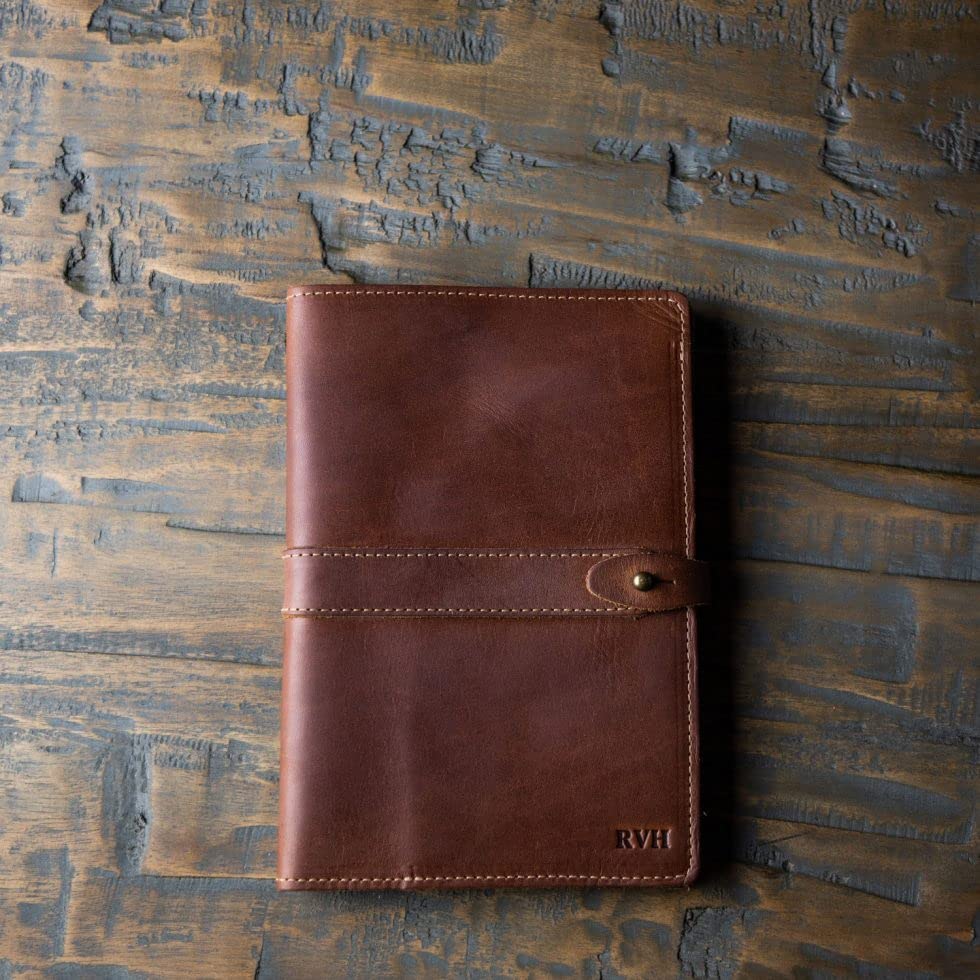 The Inventor Personalized Fine Leather Journal - Brown Handmade Writing Notebook for Men & Women - Perfect for Journaling, Sketching, and Gift Giving