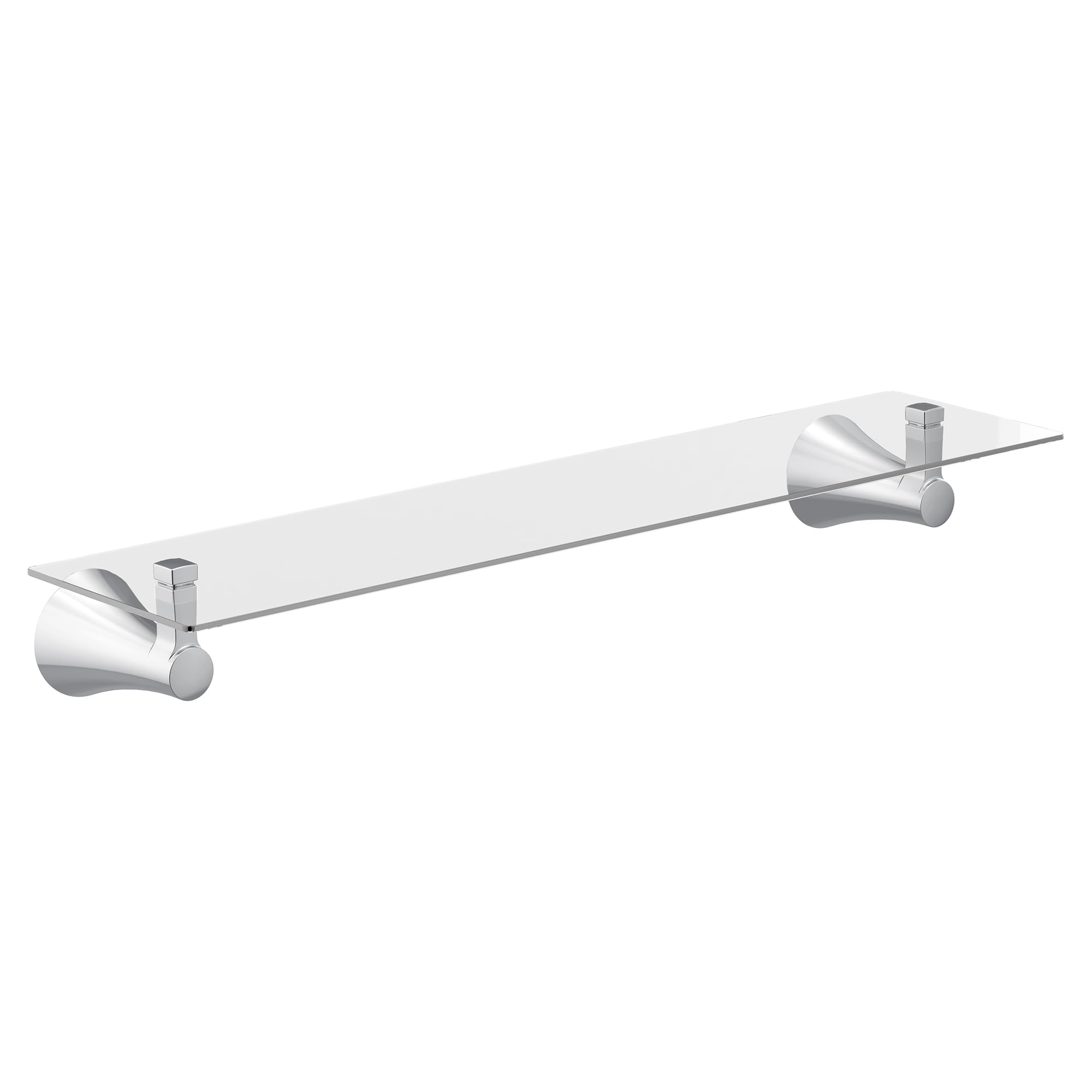 Moen Flara Chrome Glass Bathroom Vanity Shelf - 21 Inch Wide Bathroom Organizer with Tempered Glass - Modern Bathroom Storage for Towels & Toiletries - YB0390CH - Perfect for Small Bathrooms & Powder Rooms